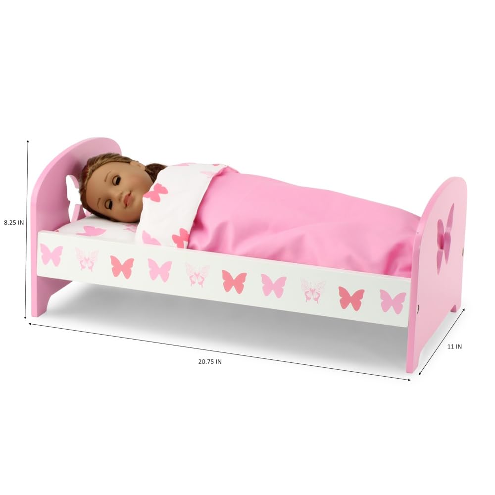 Foto 7 pulgar | Furniture Emily Rose Doll Clothes - Cama De 18 Pulgadas, Color Rosa, Con Ropa De Cama - Venta Internacional.