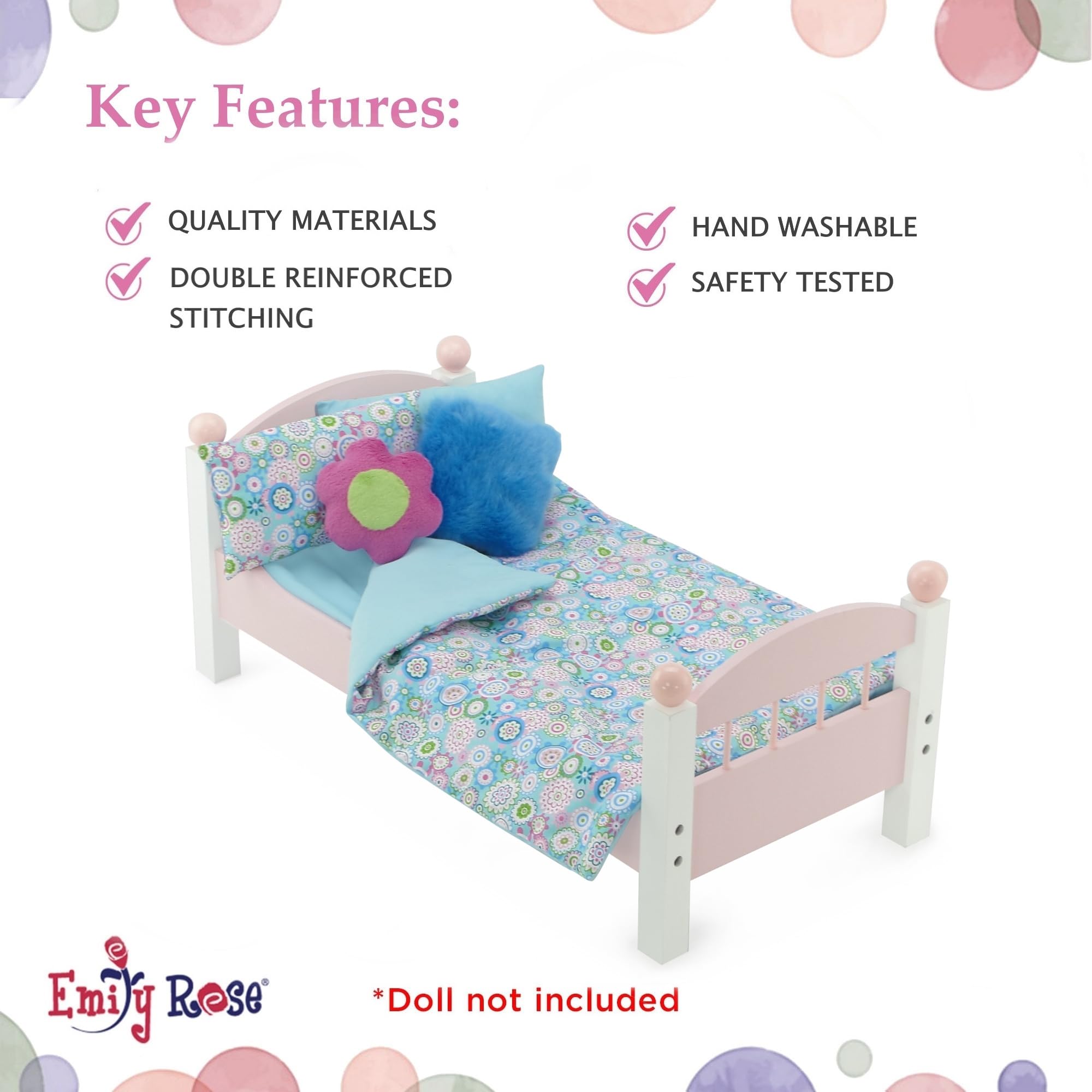 Foto 6 | Juego De Ropa De Cama Emily Rose Para Muñecas De 18 Pulgadas Con Mantas Y Acceso. - Venta Internacional.