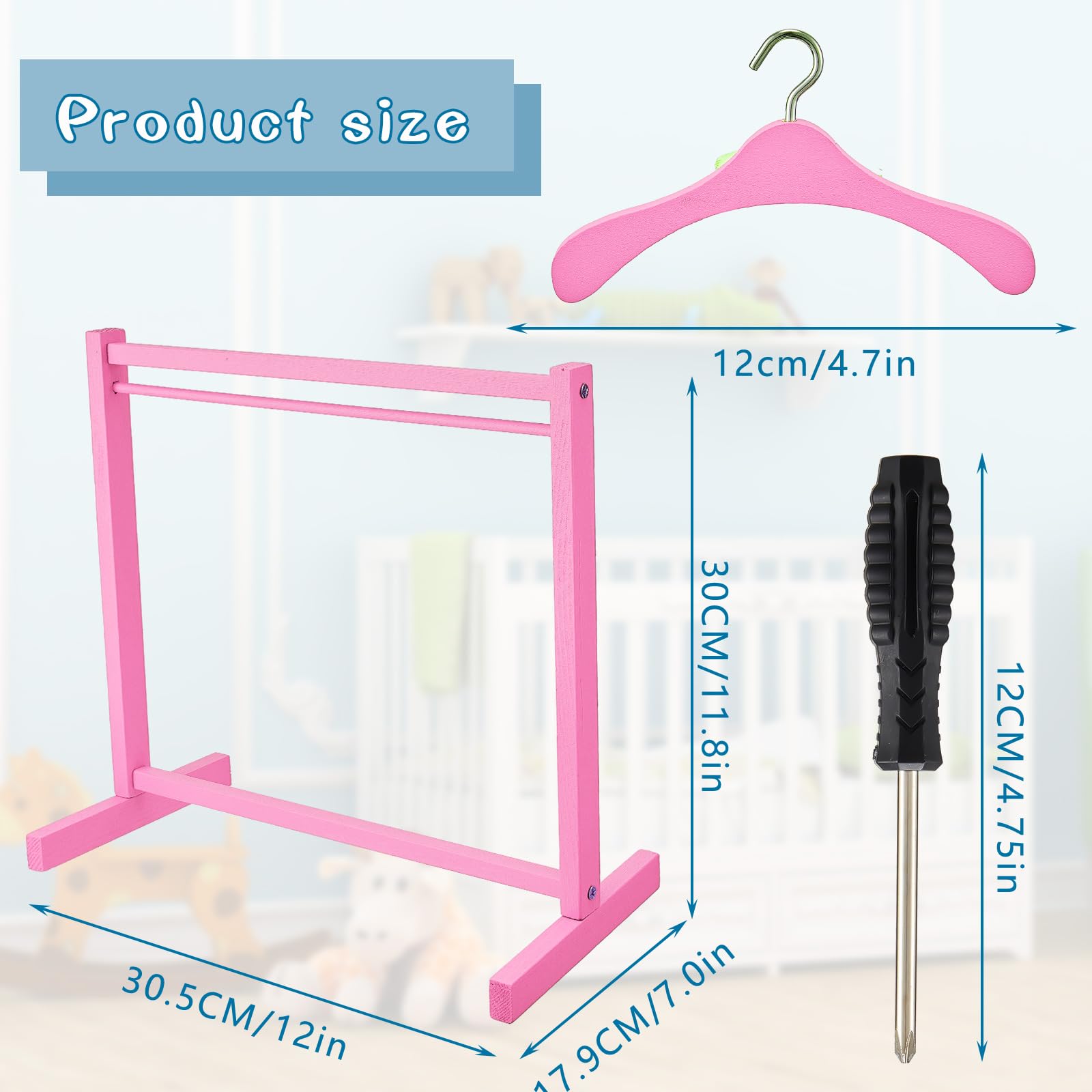 Foto 4 pulgar | Perchero Para Muñecas Civaner Para Niña De 18 Pulgadas Con Colgador De Ropa - Venta Internacional.