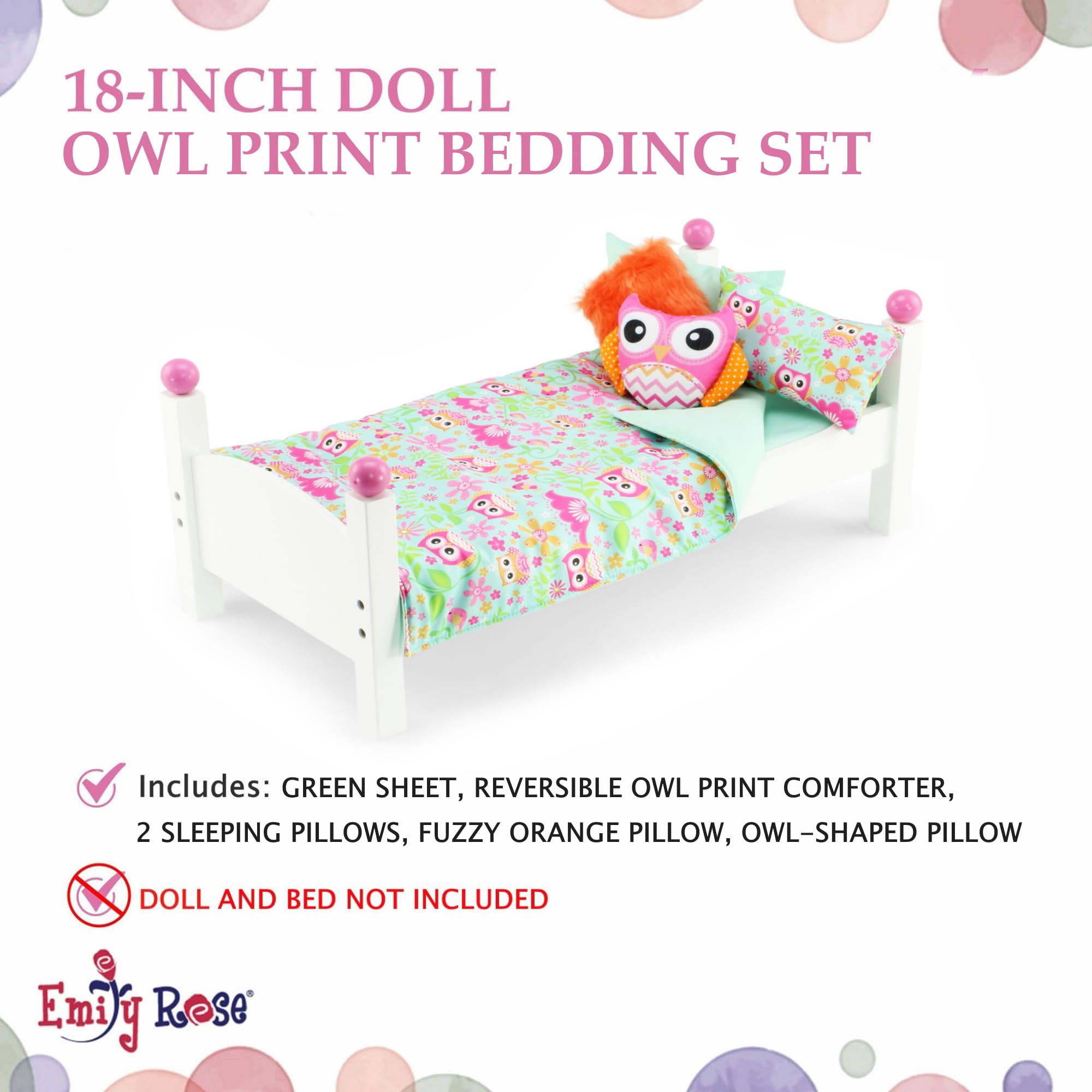 Foto 4 pulgar | Juego de Ropa para Cama Emily Rose Muñeca Búho 6 Unidades - Venta Internacional