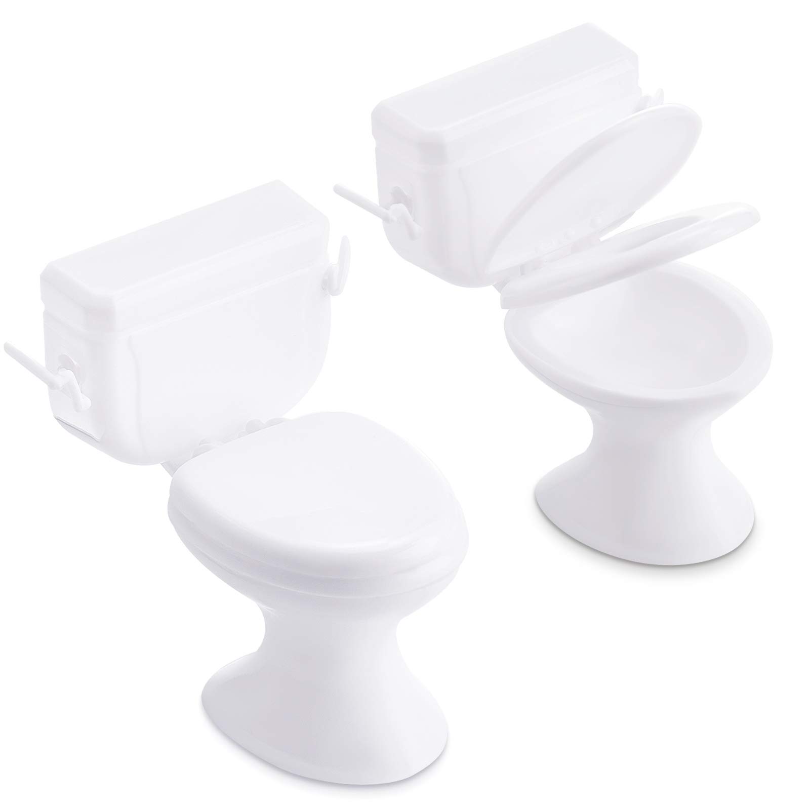 Foto 2 pulgar | Miniasiento De Inodoro De Juguete Para Casa De Muñecas, 2 Unidades, Blanco - Venta Internacional.