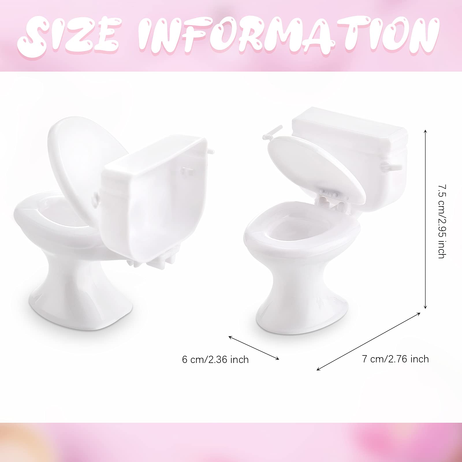 Foto 4 pulgar | Miniasiento De Inodoro De Juguete Para Casa De Muñecas, 2 Unidades, Blanco - Venta Internacional.