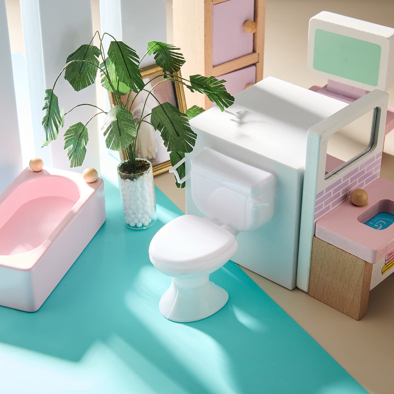 Foto 5 pulgar | Miniasiento De Inodoro De Juguete Para Casa De Muñecas, 2 Unidades, Blanco - Venta Internacional.