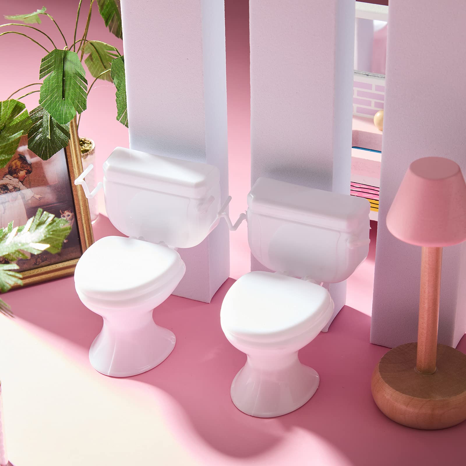 Foto 6 pulgar | Miniasiento De Inodoro De Juguete Para Casa De Muñecas, 2 Unidades, Blanco - Venta Internacional.