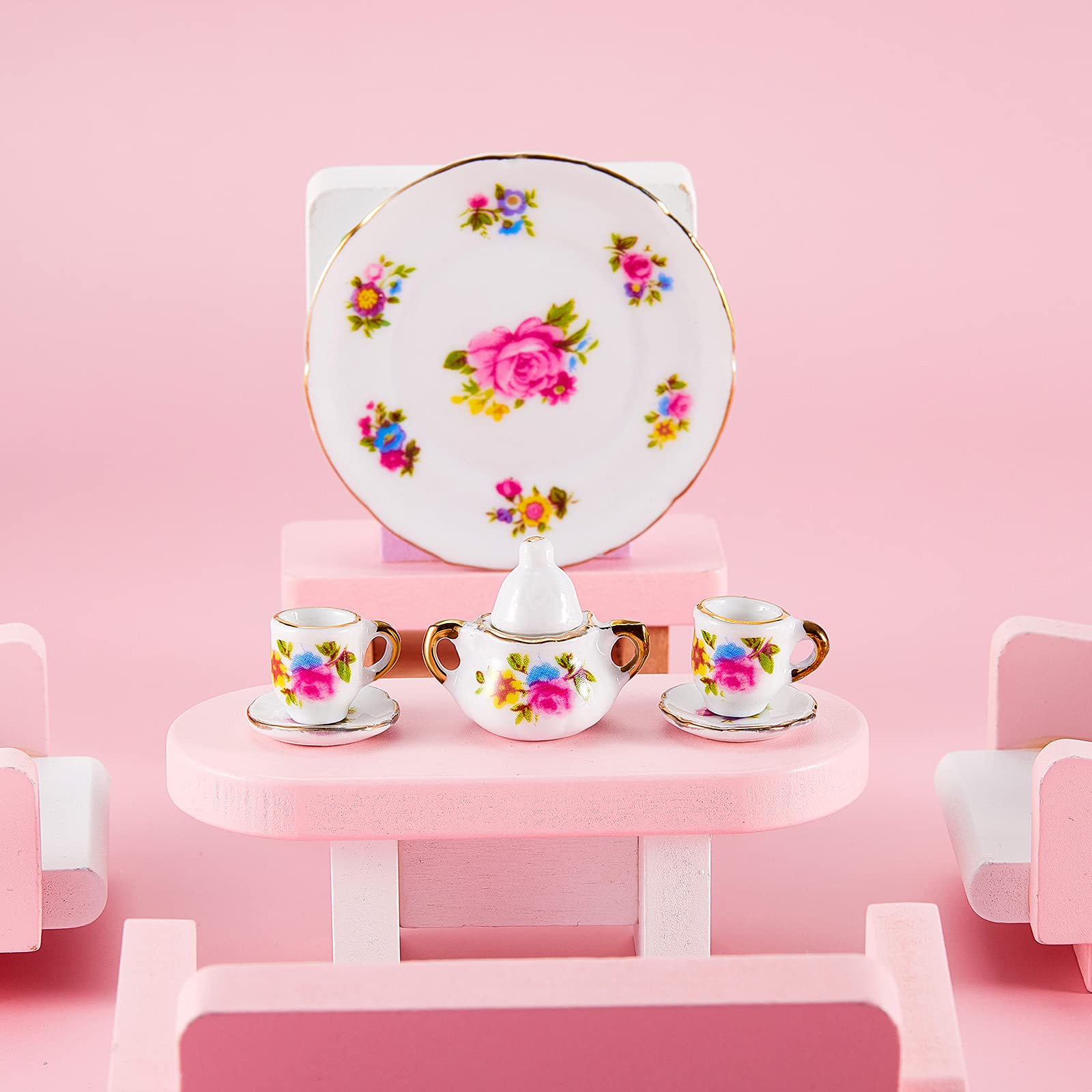 Foto 6 pulgar | Juego De Tazas De Té Dollhouse Skylety De Porcelana En Miniatura A Escala 1:12 - Venta Internacional.