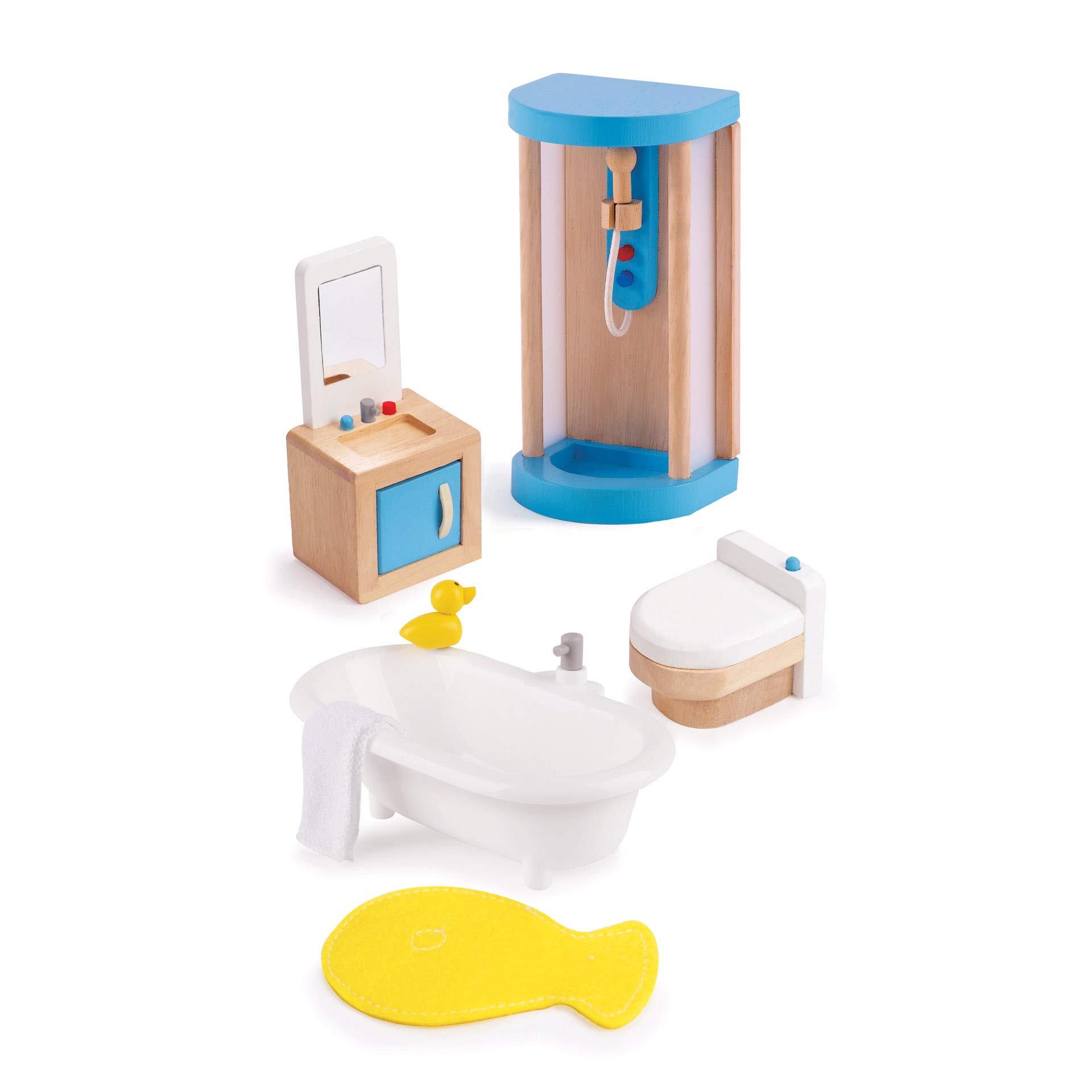 Foto 2 | Baño Familiar para Casa de Muñecas Hape de Madera 7 Piezas - Venta Internacional