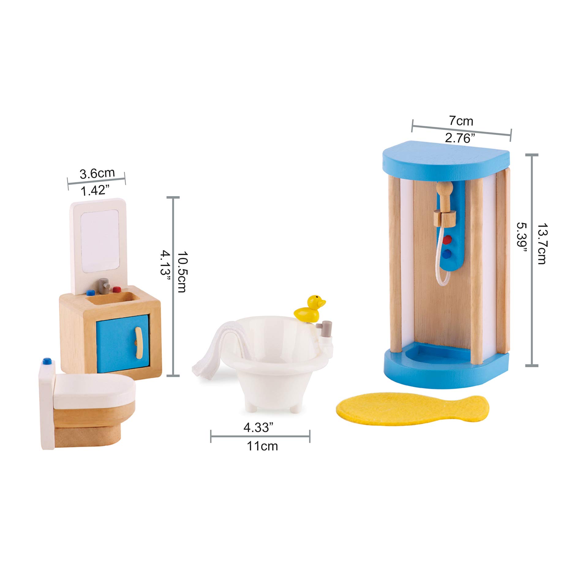 Foto 6 pulgar | Baño Familiar para Casa de Muñecas Hape de Madera 7 Piezas - Venta Internacional