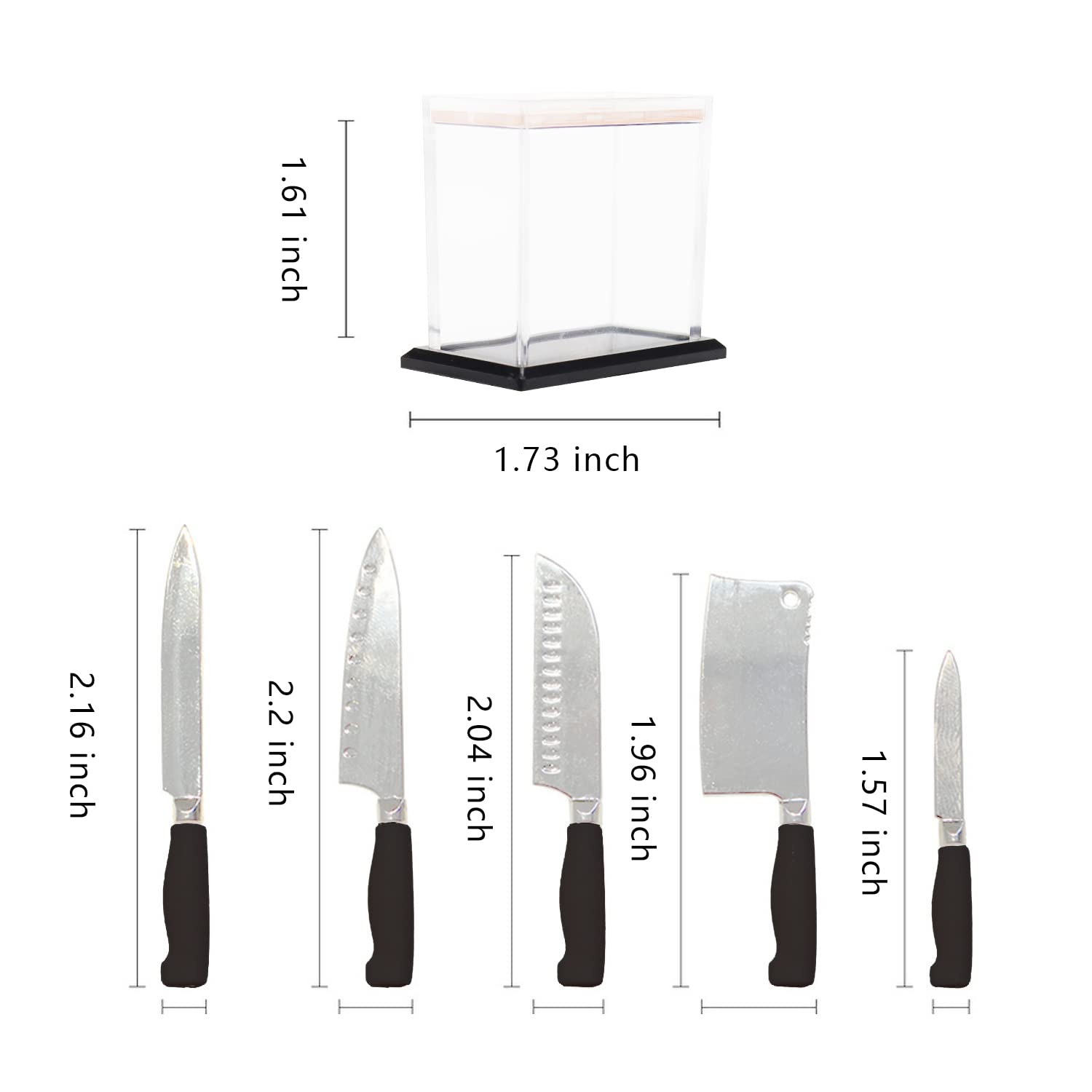 Foto 3 pulgar | Juego De Cuchillos De Cocina En Miniatura Hiawbon A Escala 1:6 De 5 Piezas Con Estante - Venta Internacional.