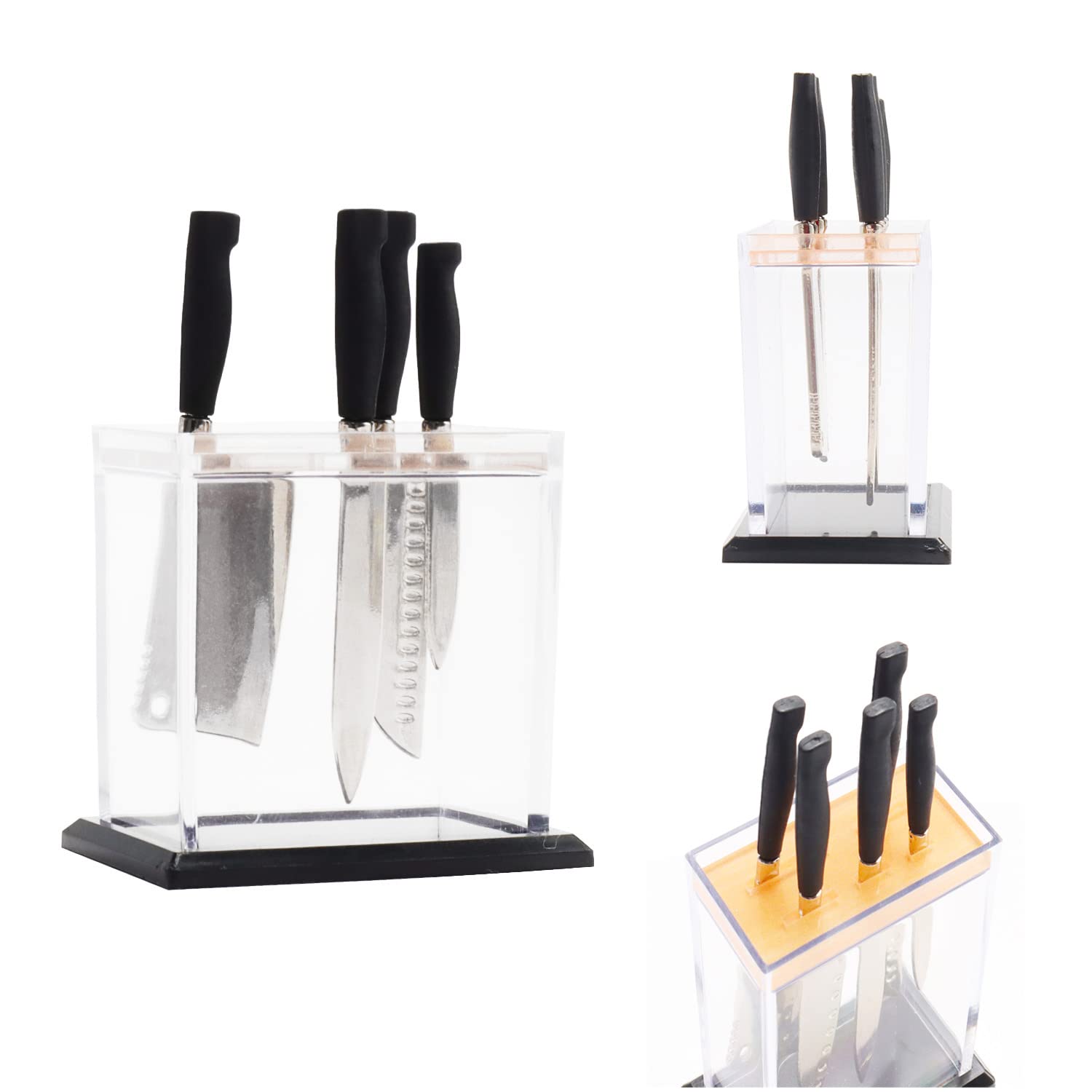Foto 6 pulgar | Juego De Cuchillos De Cocina En Miniatura Hiawbon A Escala 1:6 De 5 Piezas Con Estante - Venta Internacional.
