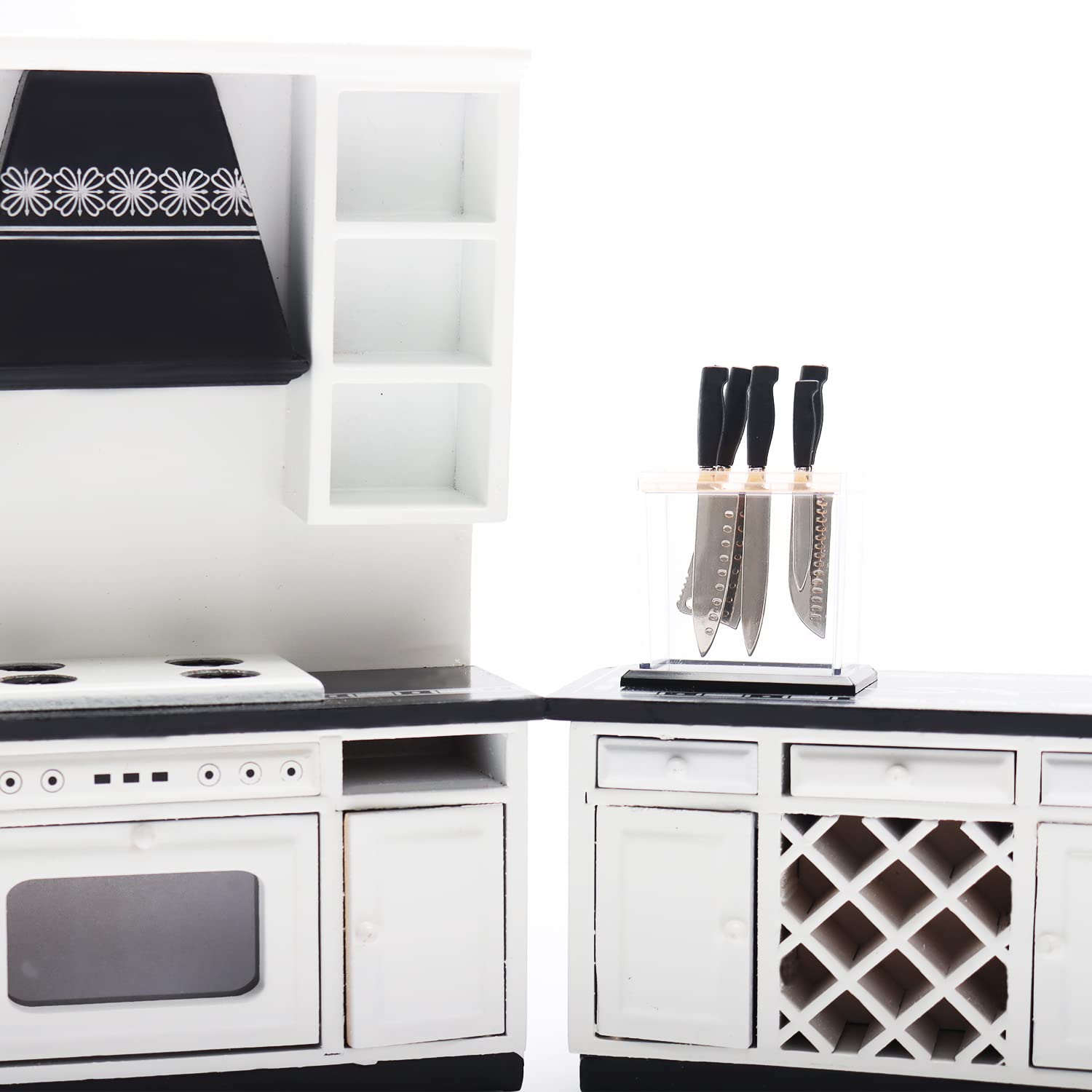 Foto 7 | Juego De Cuchillos De Cocina En Miniatura Hiawbon A Escala 1:6 De 5 Piezas Con Estante - Venta Internacional.