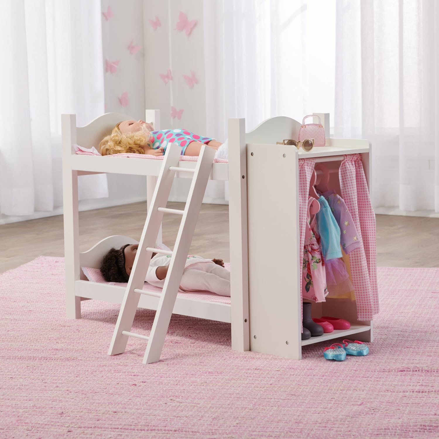 Foto 5 pulgar | Cesta Tipo Tejón Toy Doll Para Muñecas De 22 Pulgadas, Color Blanco Y Rosa - Venta Internacional.