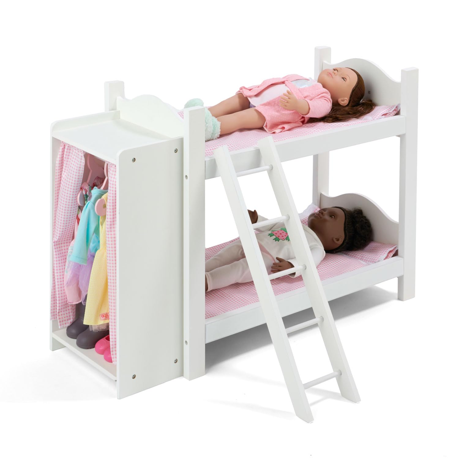 Foto 5 | Cesta Tipo Tejón Toy Doll Para Muñecas De 22 Pulgadas, Color Blanco Y Rosa - Venta Internacional.