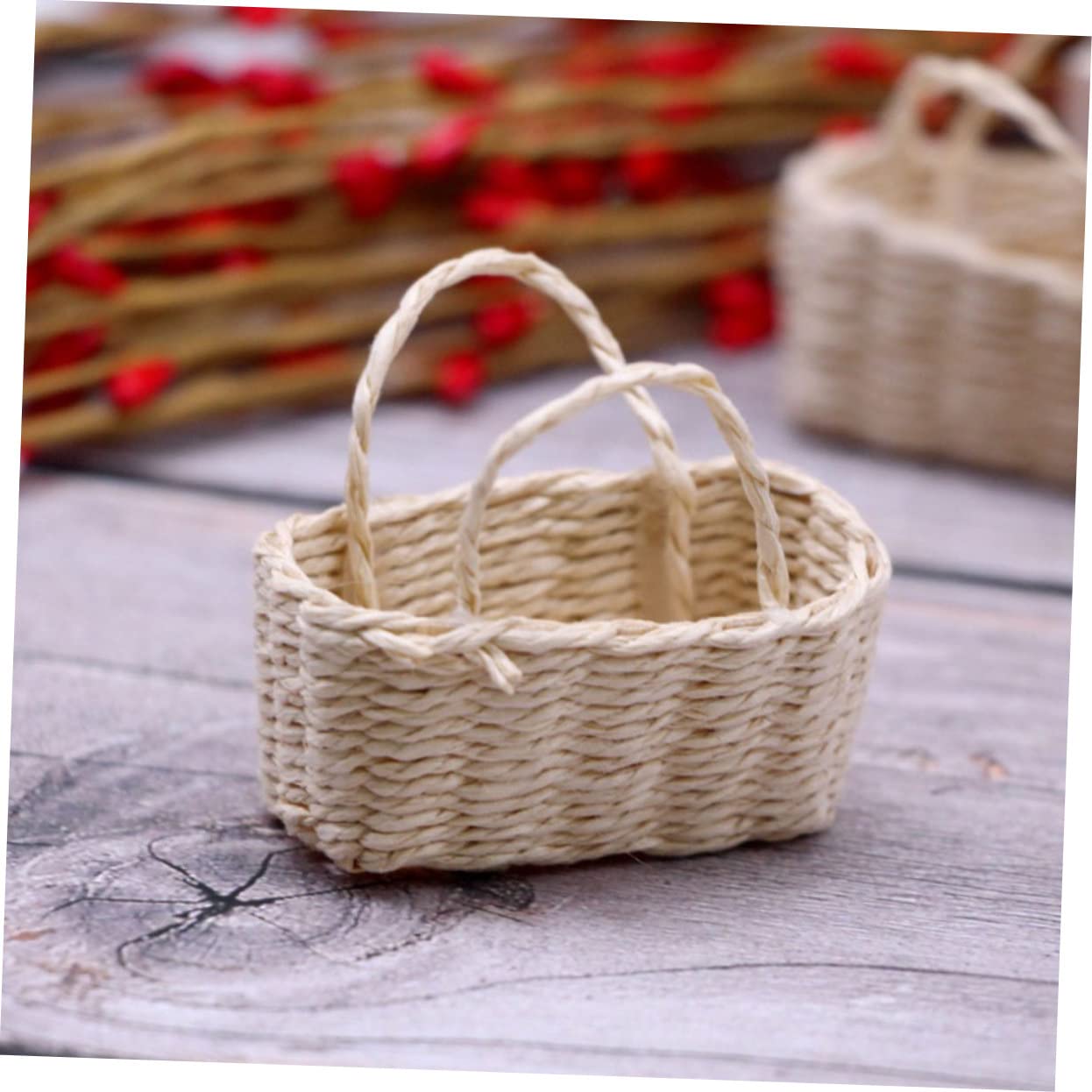 Foto 4 pulgar | Minicesta De Flores Para Casa De Muñecas, Decoración De Ratán, Feltechelectr, 2 Unidades - Venta Internacional.