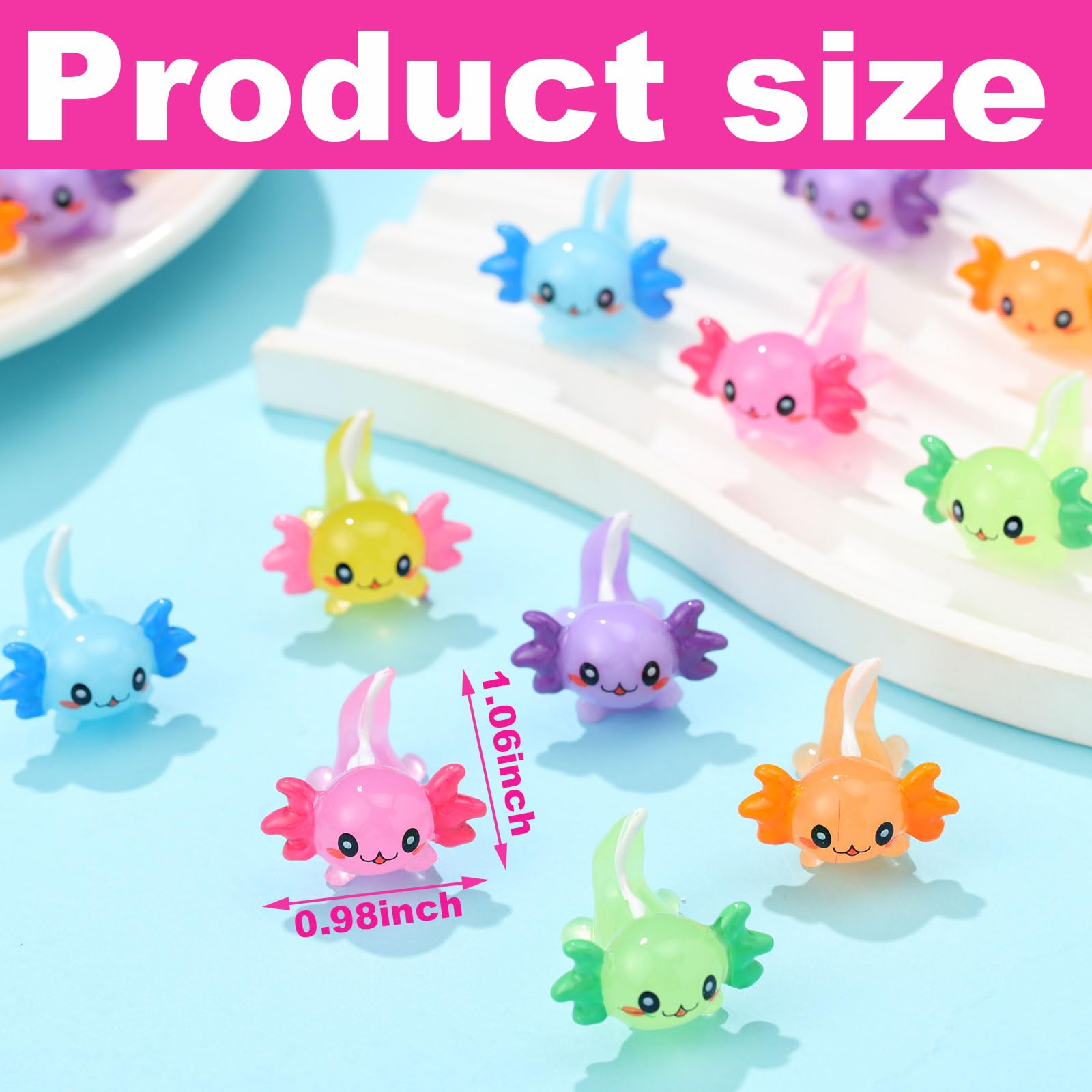 Foto 4 pulgar | Adorno De Axolotl En Miniatura Con Amuletos De Resina Para Decoración Casera - Venta Internacional.