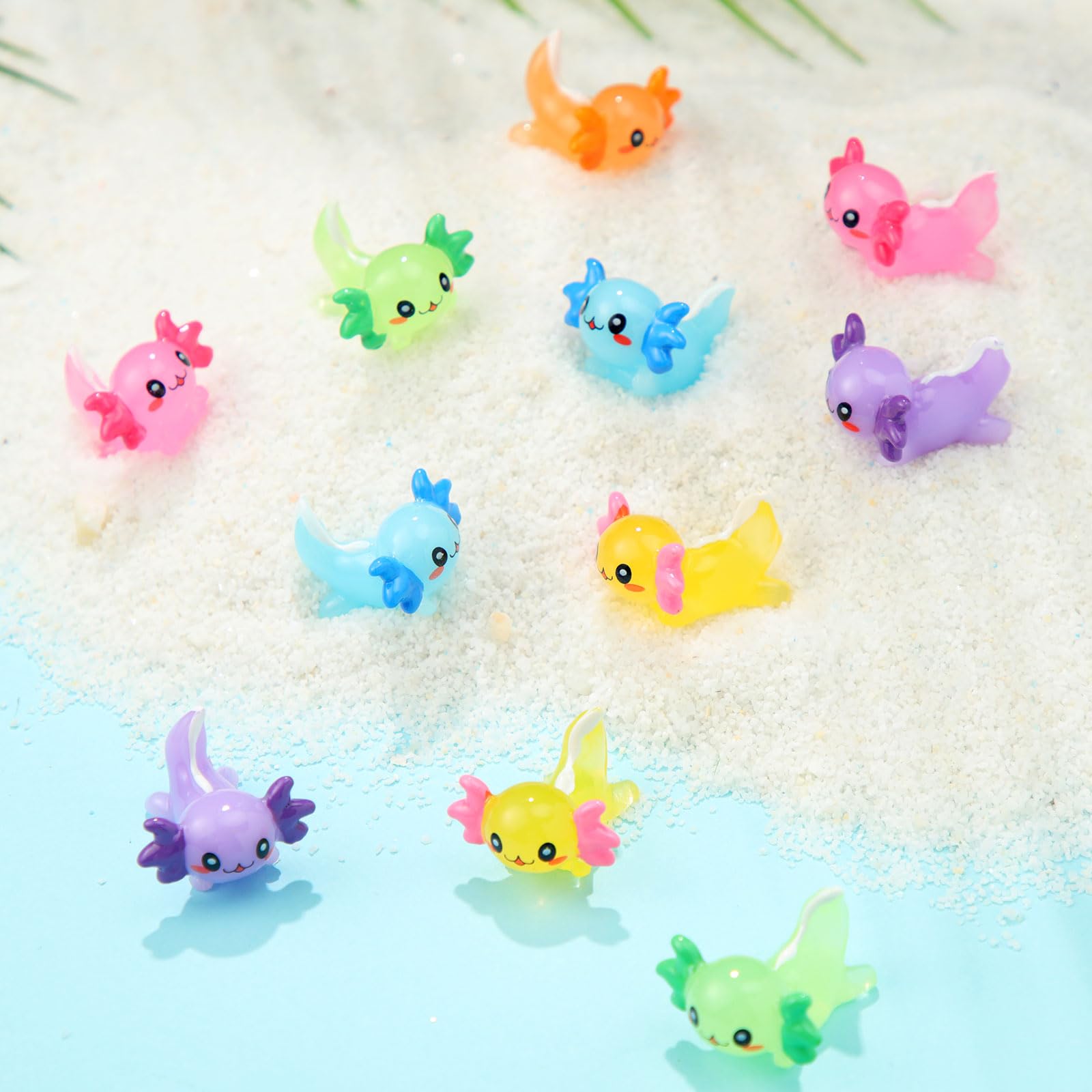 Foto 7 pulgar | Adorno De Axolotl En Miniatura Con Amuletos De Resina Para Decoración Casera - Venta Internacional.