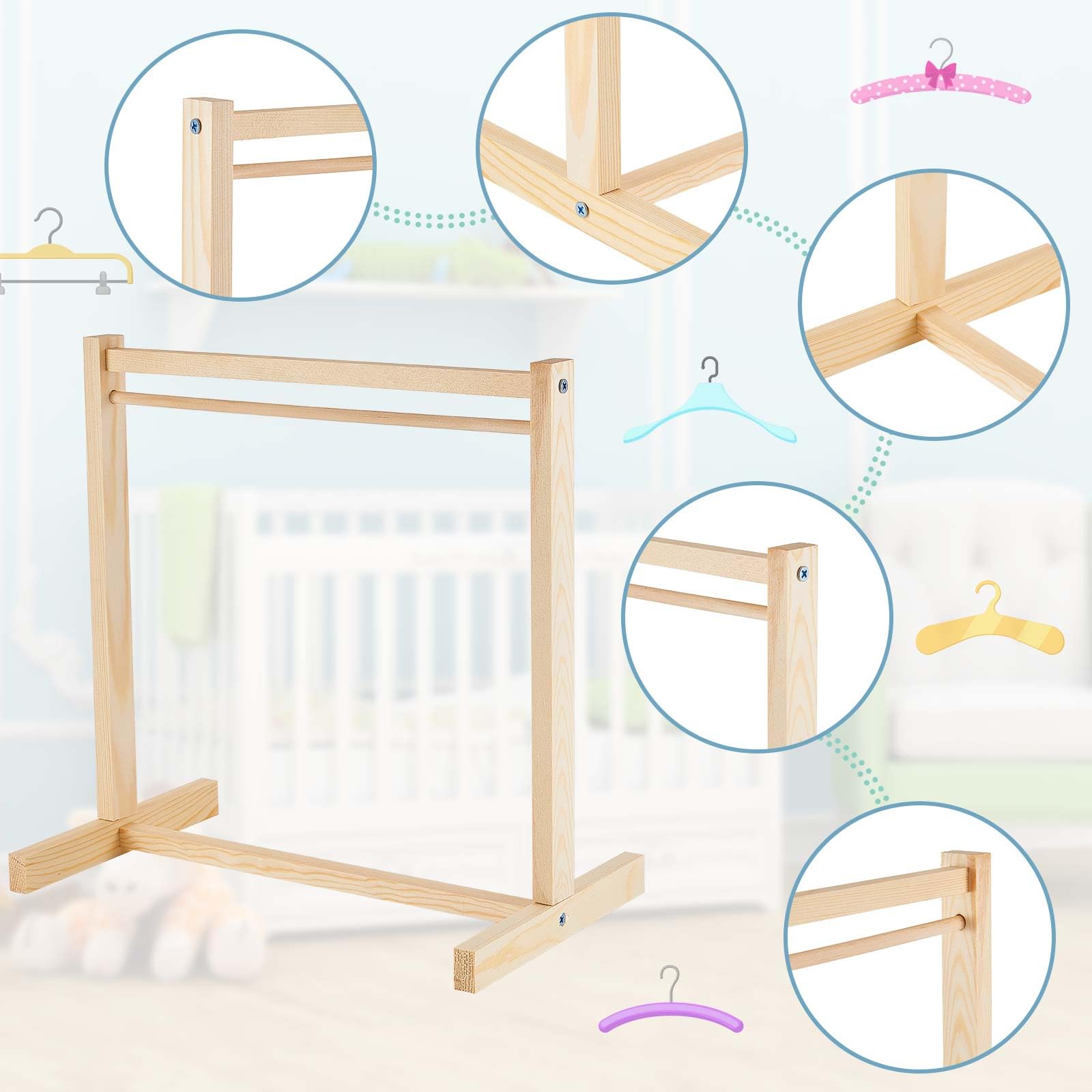 Foto 4 pulgar | Perchero Para Muñecas Civaner Para Niña De 18 Pulgadas Con Colgador De Ropa - Venta Internacional.