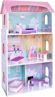 Foto 8 | Casa de Muñecas de Madera para Niñas Scarlett Kids House color Rosa