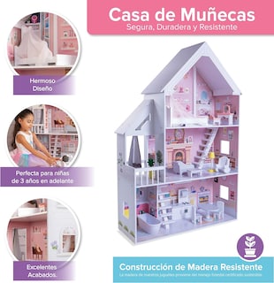 Foto 4 | Casa de Muñecas de Madera con Muebles color Blanco