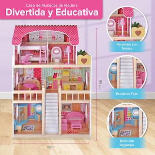 Foto 2 | Casa de Muñecas con Muebles Kids House color RosaCasita para Niñas Emily