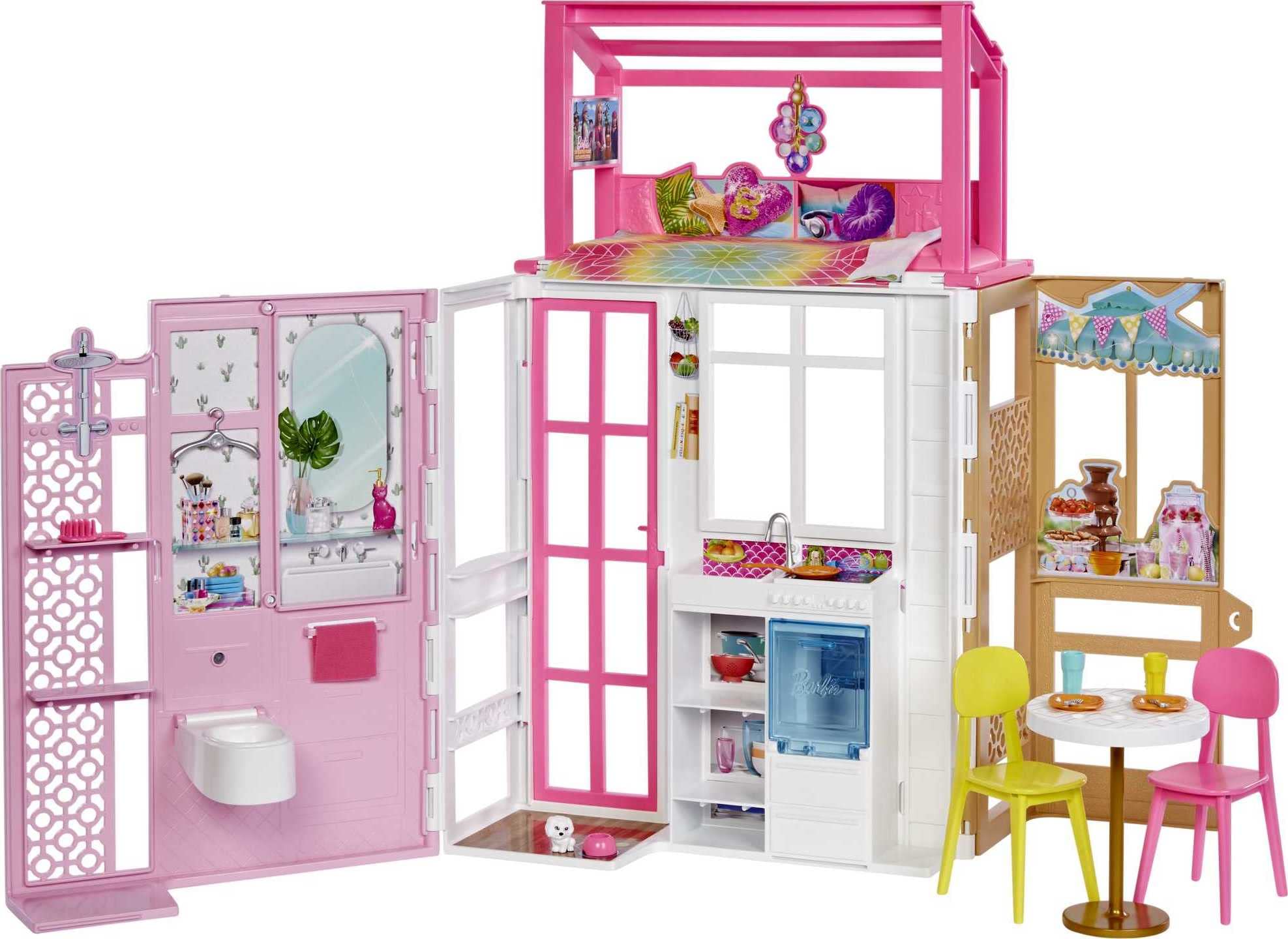 Foto 2 pulgar | Venta Internacional- Casa De Muñecas Barbie Con 2 Niveles Y 4 Áreas De Juego