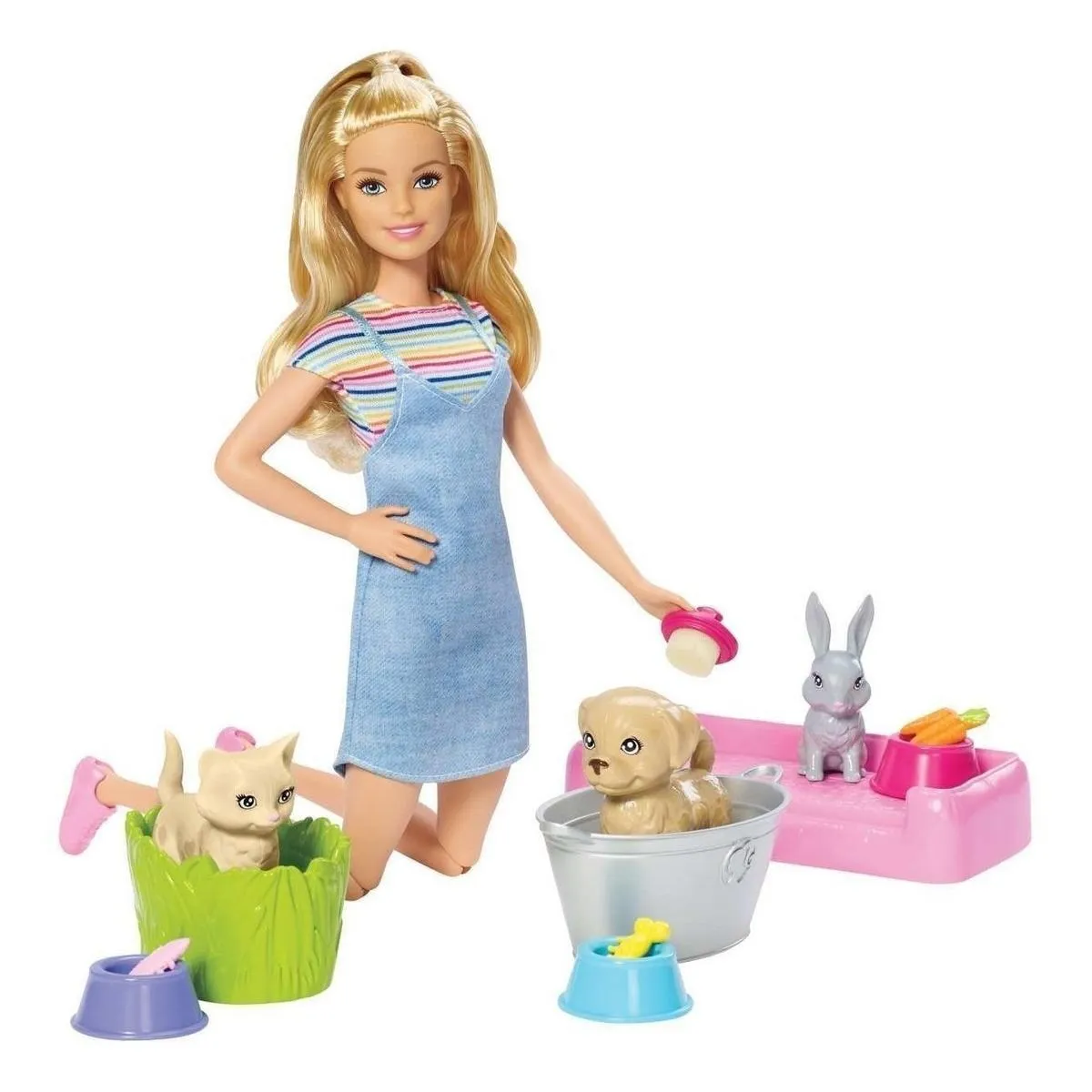 Foto 4 pulgar | Barbie Baño de Mascotas Multicolor con Accesorios