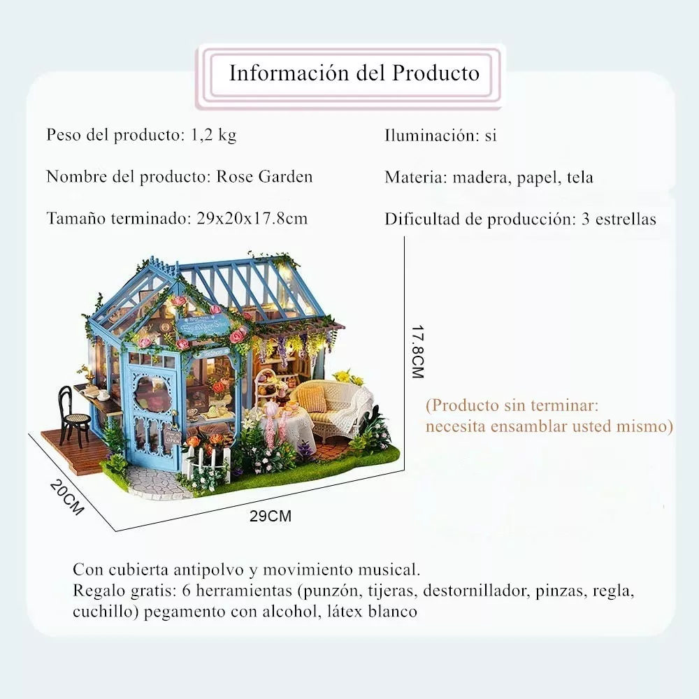 Foto 3 | Casita Para Armar De Muñecas Miniatura Multicolor