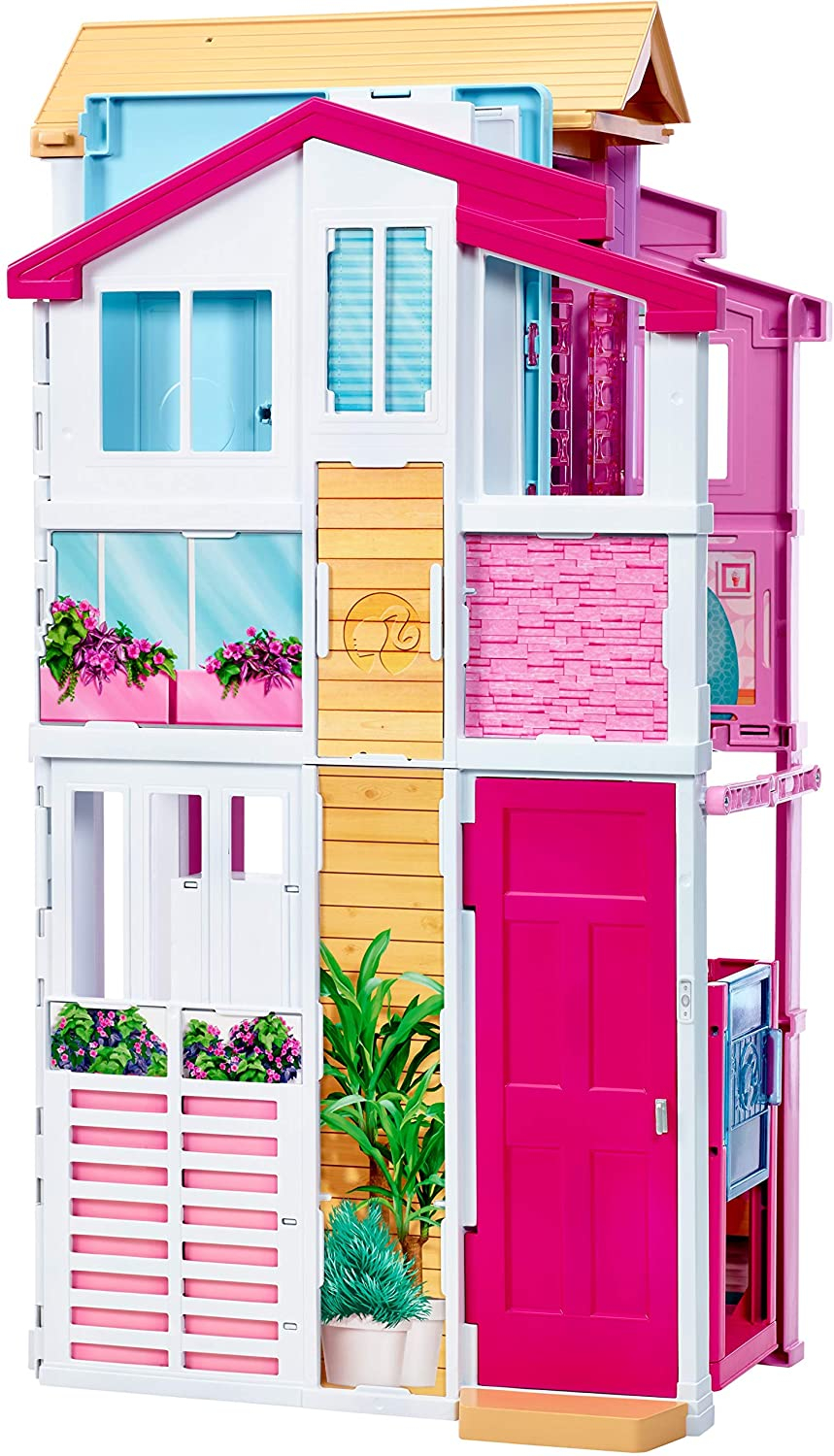 Foto 9 pulgar | Venta Internacional - Casa Barbie de 3 Pisos con Paraguas Emergente Multicolor