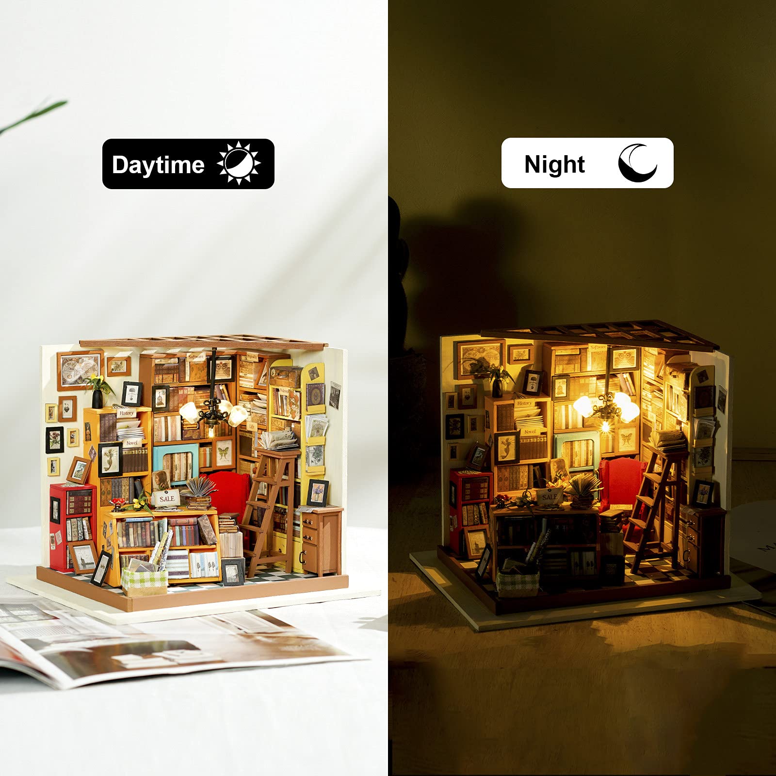 Foto 5 | Venta Internacional - Kit De Casa De Muñecas En Miniatura Rolife Bookstore Room Sam's Stud