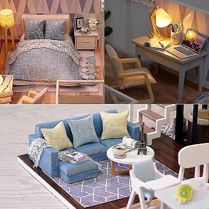 Foto 5 pulgar | Venta Internacional - Miniatura De Madera Doll House Cutebee Diy Con Led Para Niños