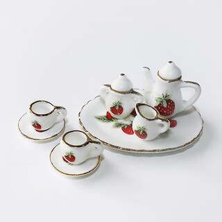 Foto 2 | Venta Internacional - Juego De Té De Cerámica Para Muebles En Miniatura Dollhouse, Escala 1:12