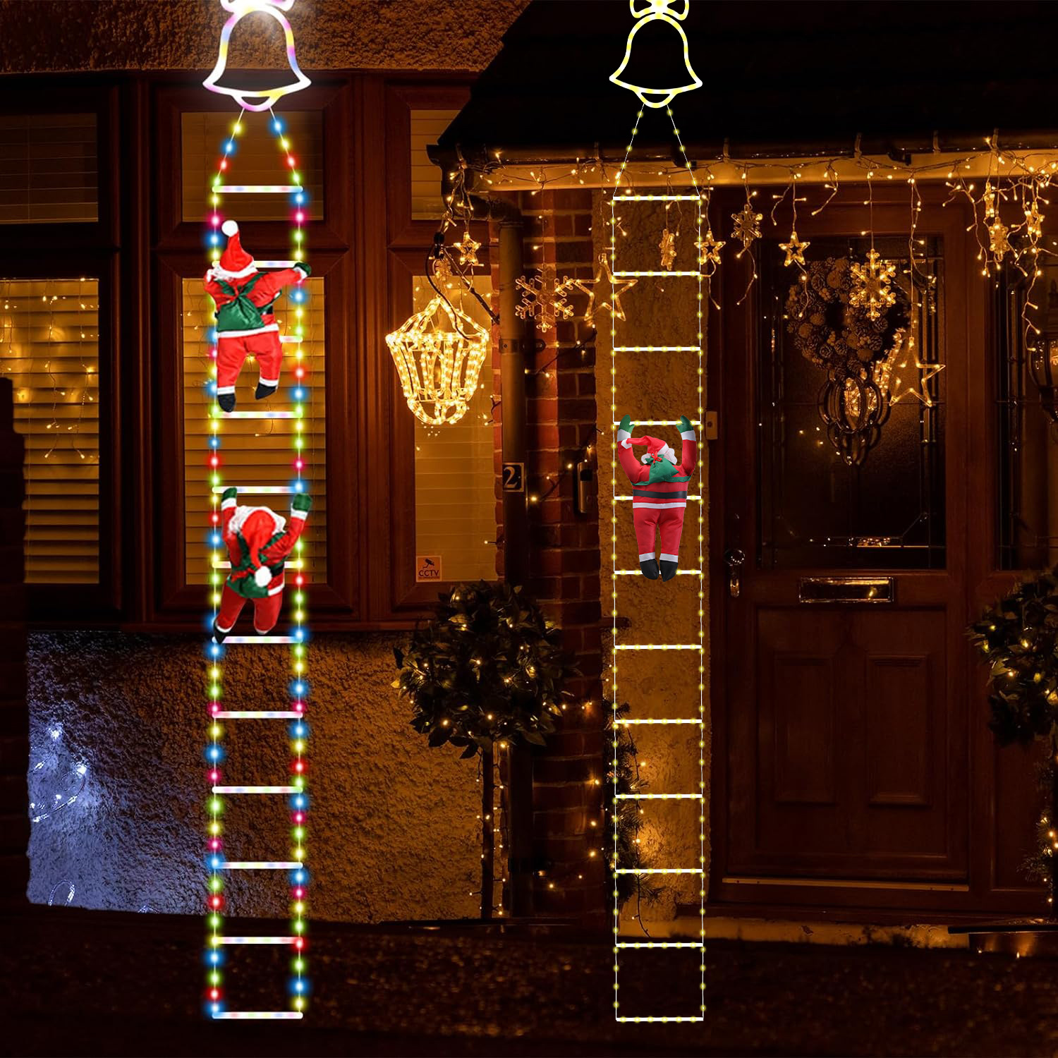 Foto 3 | Venta Internacional - Lámpara Led Navideña Para Escaleras, Muñeco De Papá Noel Para Escalar