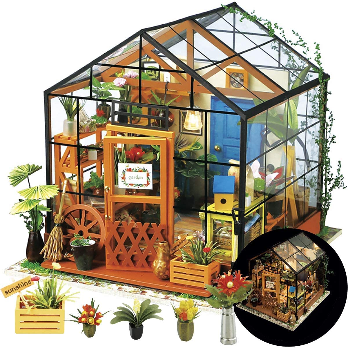 Venta Internacional - Kit De Casa En Miniatura Para Bricolaje Rolife Greenhouse Cathy's Con Muebles