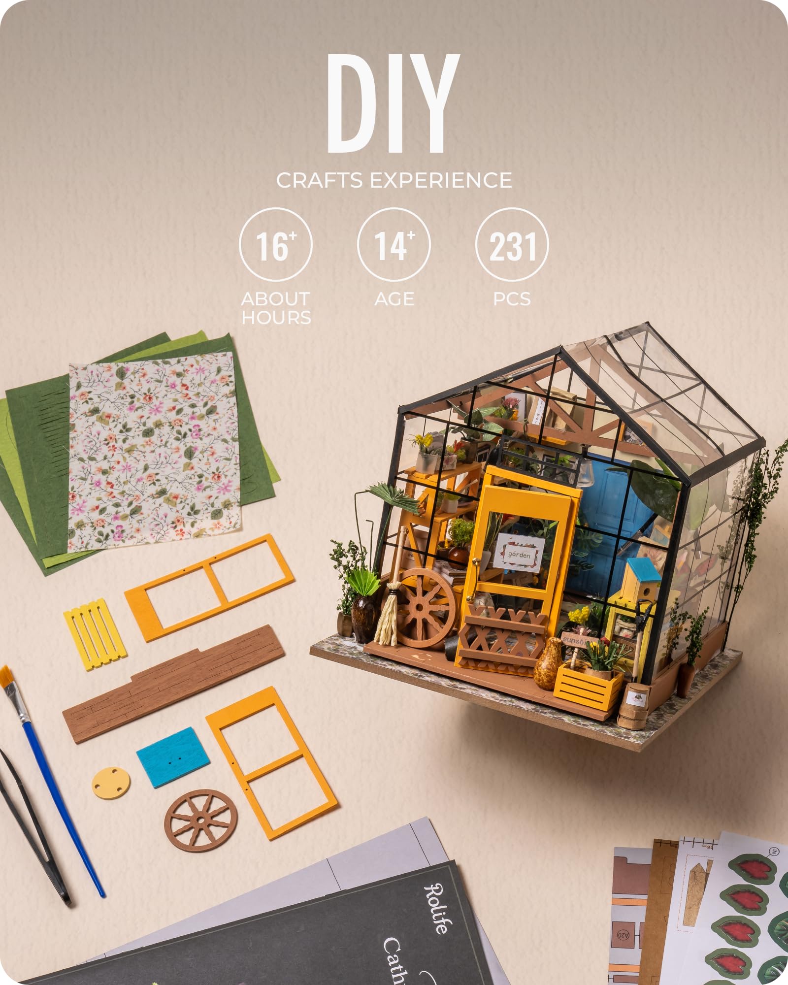Foto 7 | Venta Internacional - Kit De Casa En Miniatura Para Bricolaje Rolife Greenhouse Cathy's Con Muebles