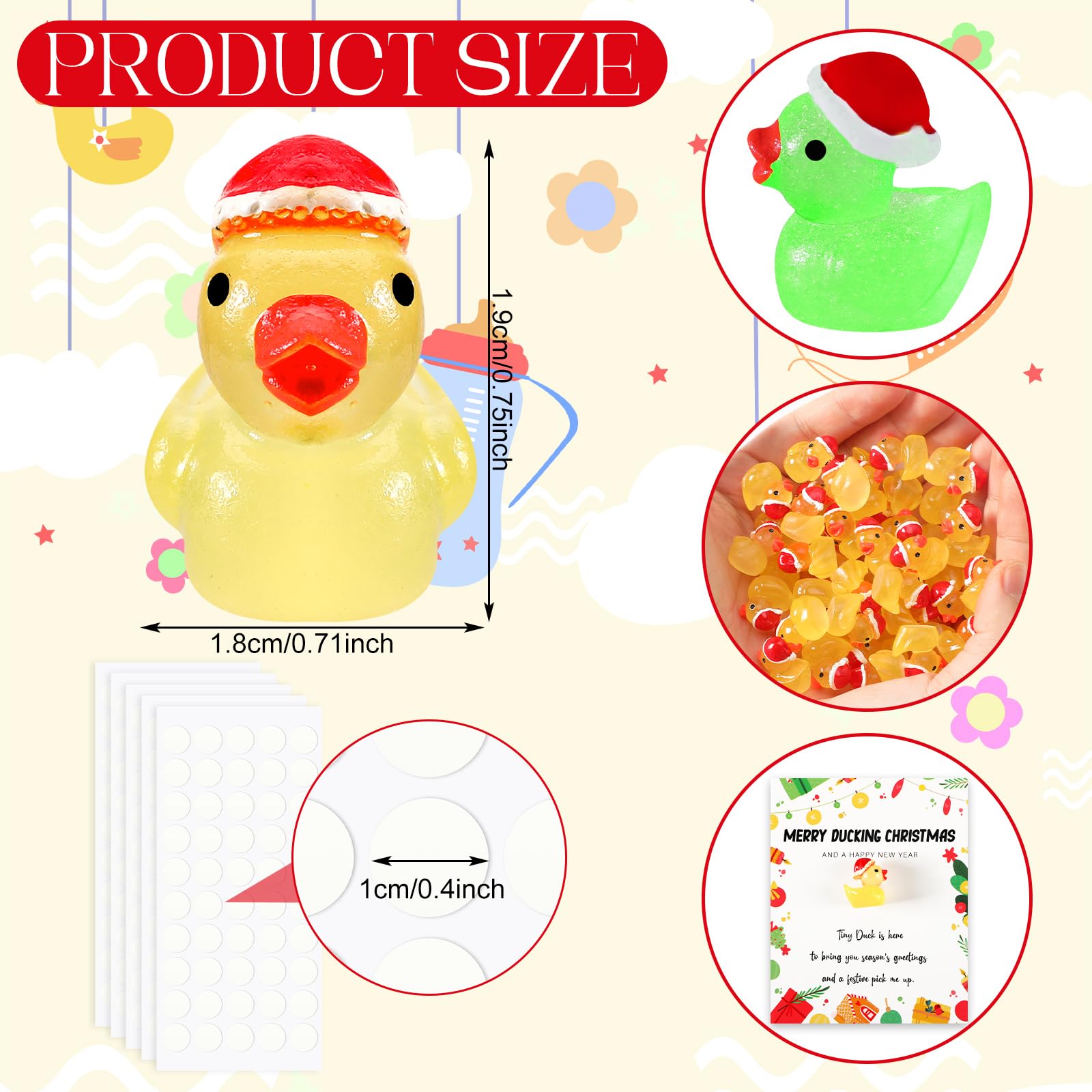 Foto 3 pulgar | Set De Pato De Resina Sappy 150 Christmas Luminous Con Tarjetas Y Pegamento - Venta Internacional.