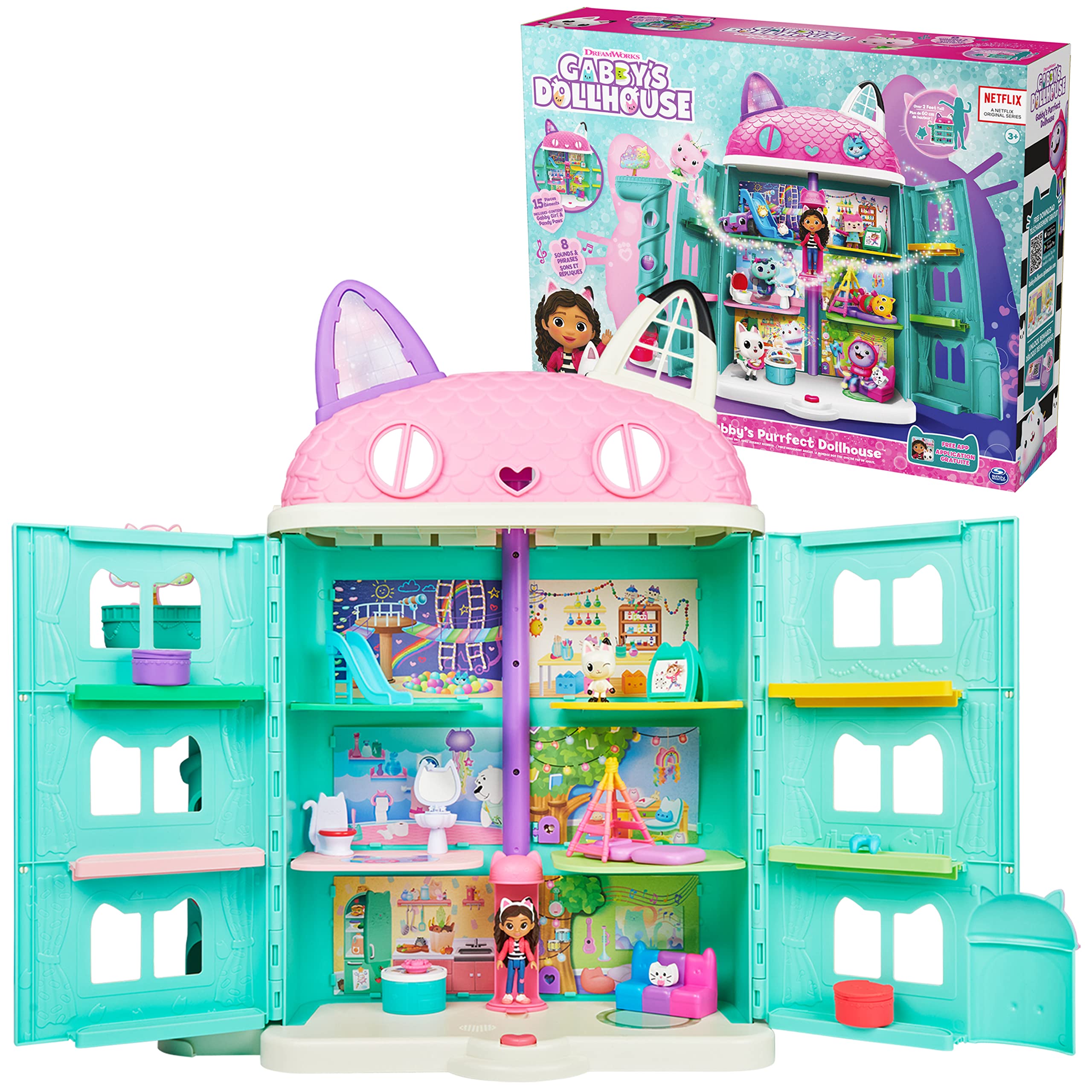 Foto 2 pulgar | Dollhouse Gabby's Dollhouse Purrfect Con 2 Figuras De Juguete Y 8 Muñecos - Venta Internacional.