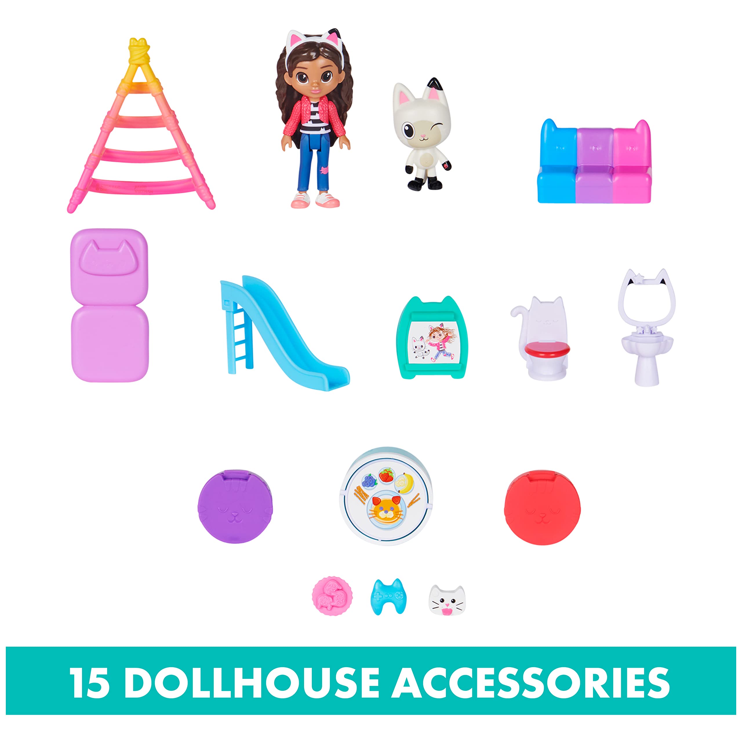 Foto 8 pulgar | Dollhouse Gabby's Dollhouse Purrfect Con 2 Figuras De Juguete Y 8 Muñecos - Venta Internacional.