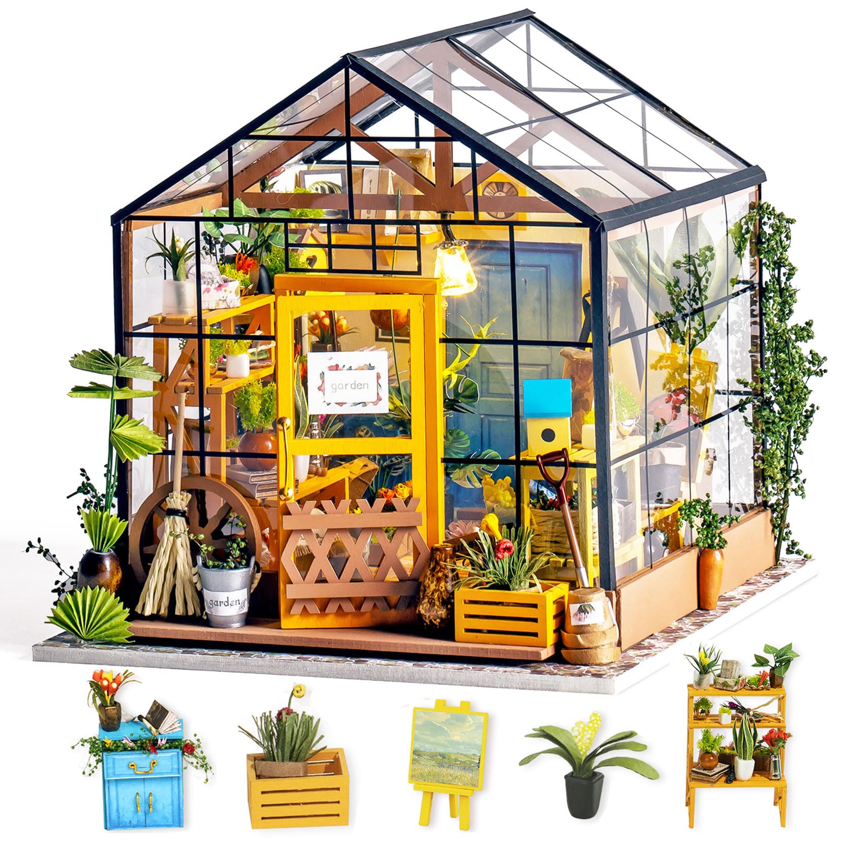 Foto 1 | Kit De Maquetas De Cathy's Flower Green House De Dollhouse Rolife Para Hacer Tú Mismo - Venta Internacional.