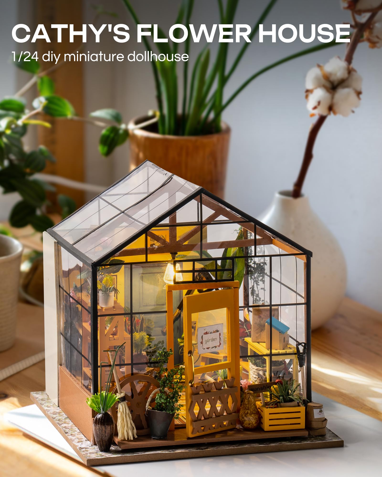 Foto 2 | Kit De Maquetas De Cathy's Flower Green House De Dollhouse Rolife Para Hacer Tú Mismo - Venta Internacional.