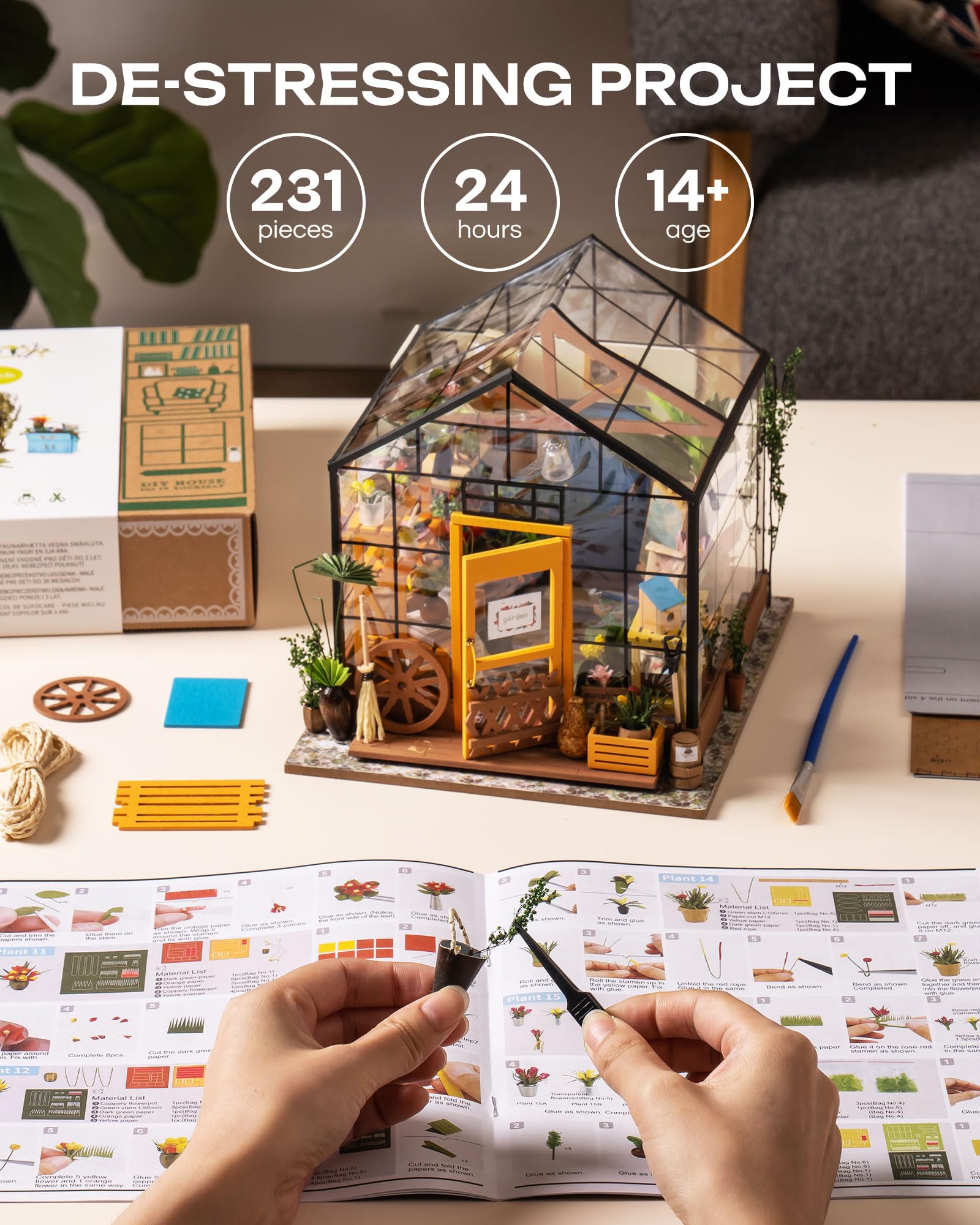 Foto 5 | Kit De Maquetas De Cathy's Flower Green House De Dollhouse Rolife Para Hacer Tú Mismo - Venta Internacional.