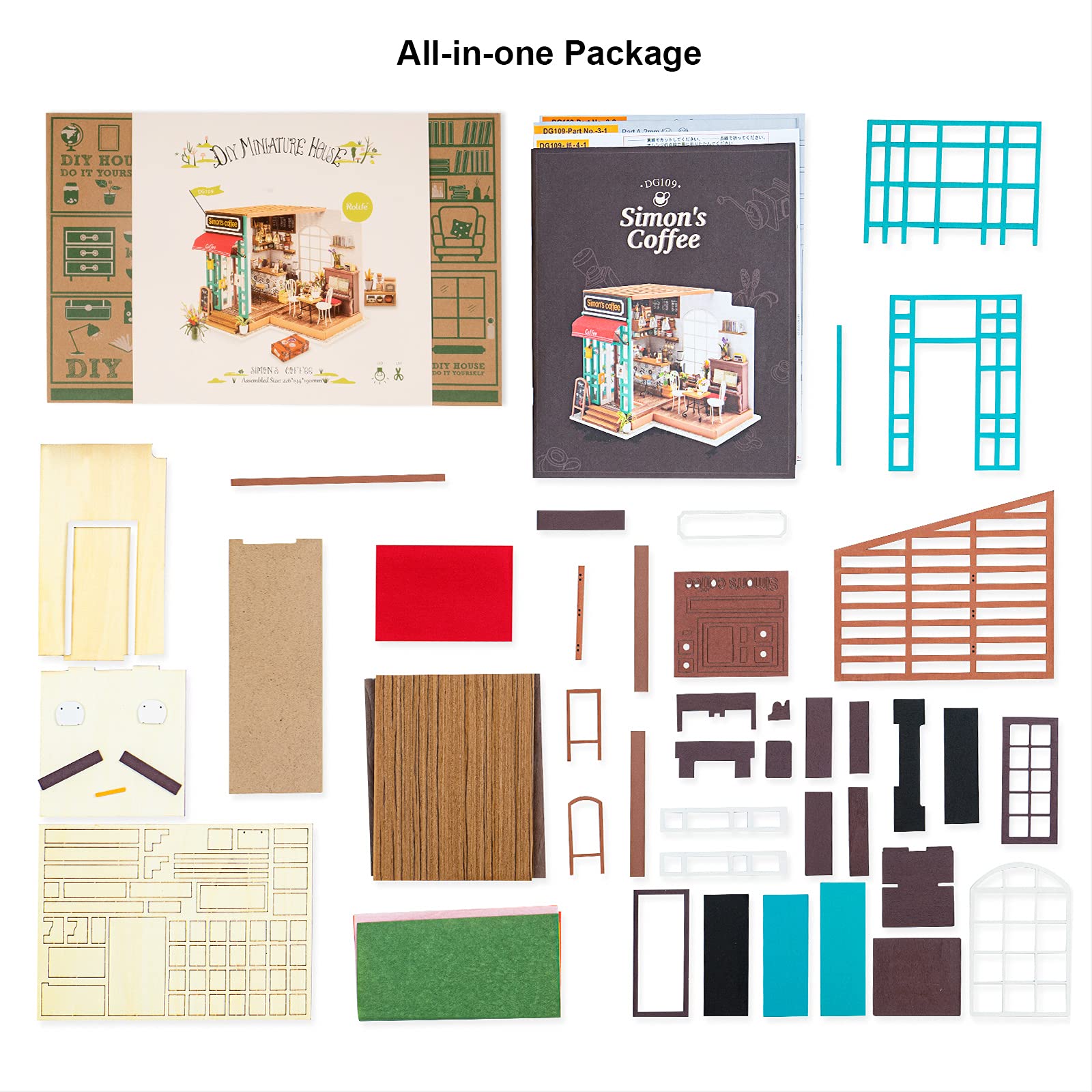 Foto 6 | Kit De Maquetas Diy Para Cafetería Simon's De Dollhouse Rolife, 1:24 - Venta Internacional.