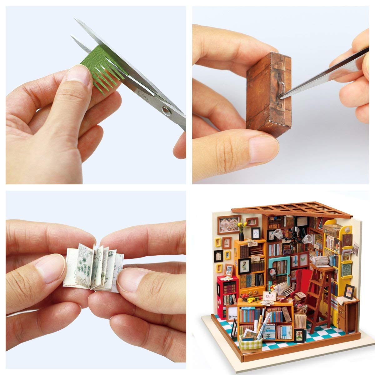 Foto 4 pulgar | Kit De Casa De Muñecas En Miniatura Rolife Bookstore Room Sam's Study - Venta Internacional.