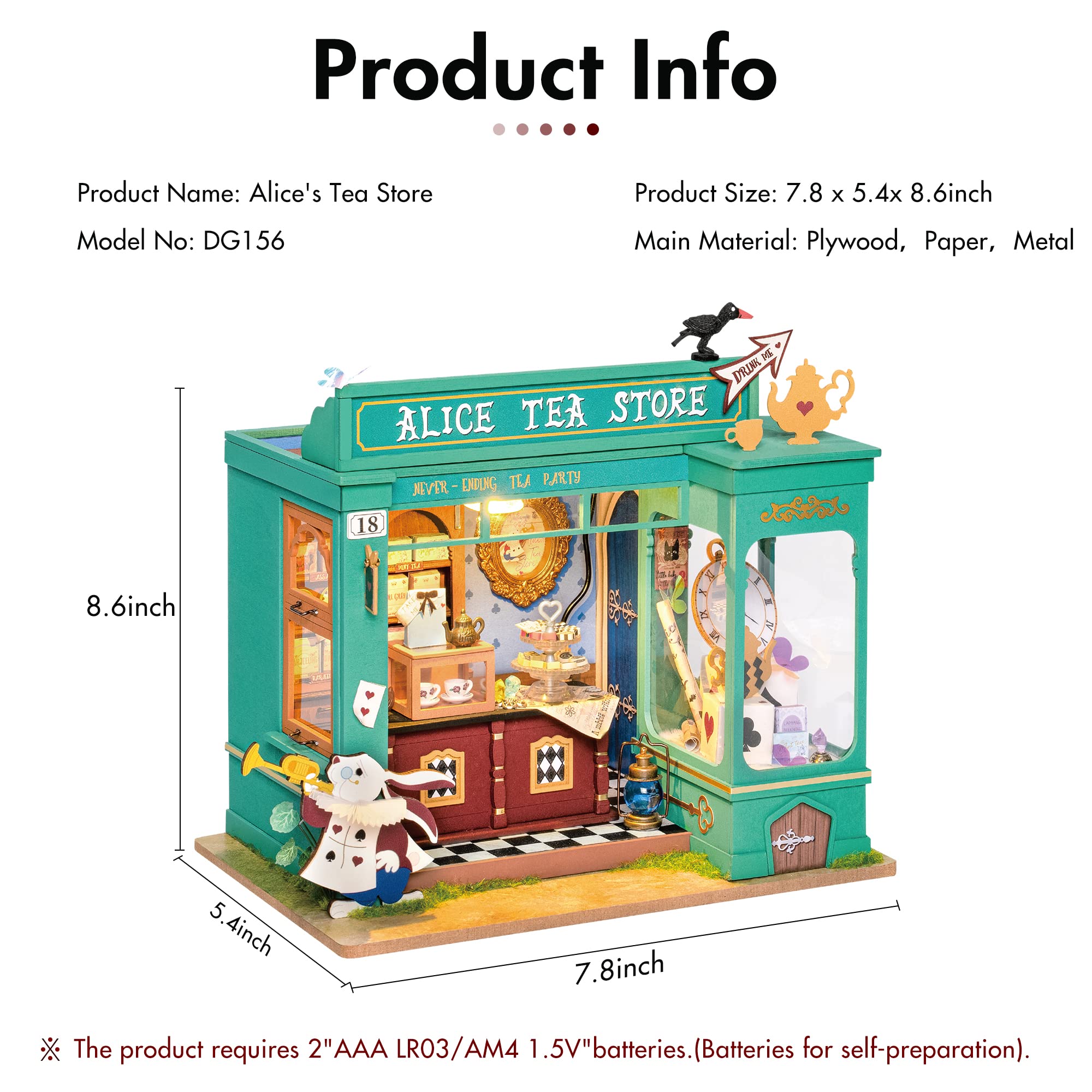 Foto 7 | Kit De Casa En Miniatura Rolife Alice's Tea Store Con Muebles - Venta Internacional.