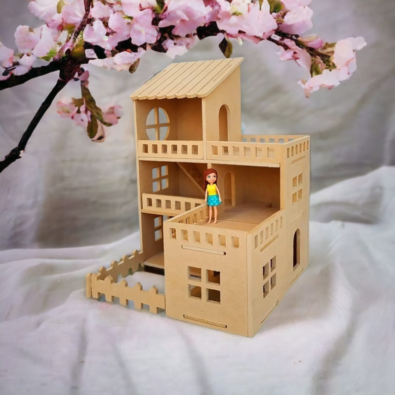 Foto 2 | Casa De Muñecas Para Muñecas Pequeñas Hecha De Madera Mdf Para Niñas - Venta Internacional.
