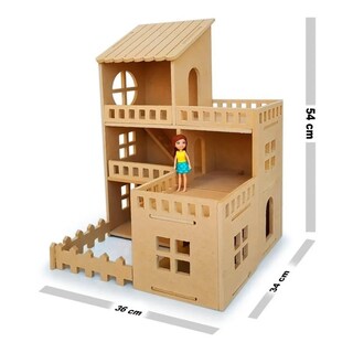 Foto 3 | Casa De Muñecas Para Muñecas Pequeñas Hecha De Madera Mdf Para Niñas - Venta Internacional.