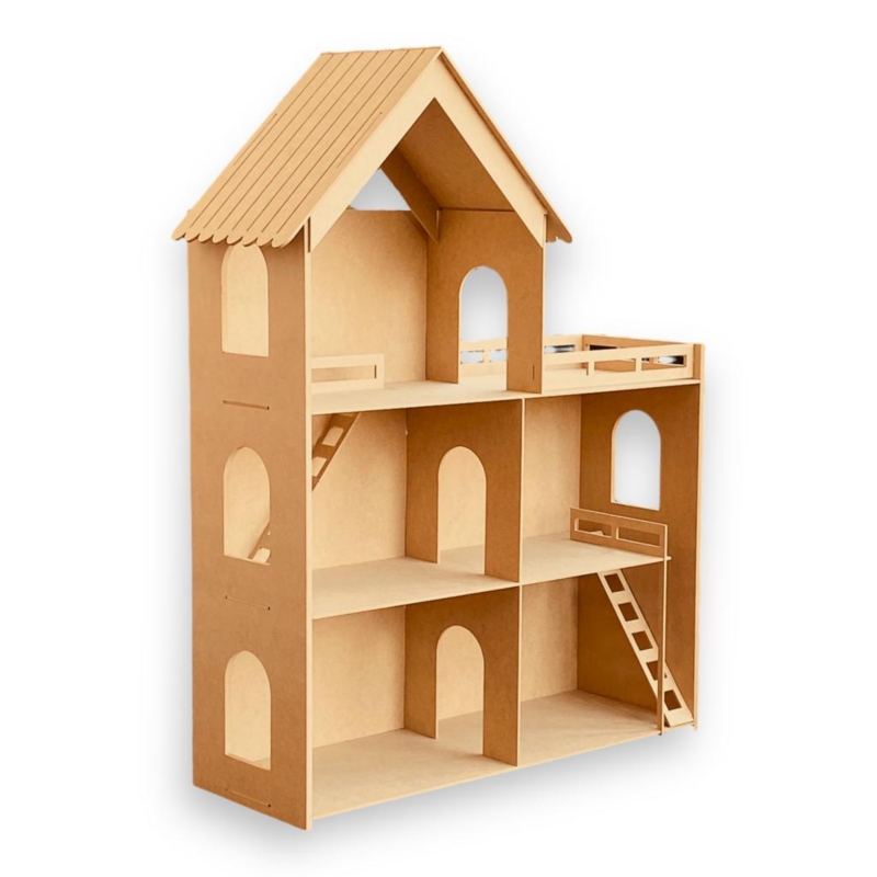 Foto 2 pulgar | Casa De Muñecas Barbie House Para Muñecas Grandes De Madera Mdf De 100 Cm De Altura - Venta Internacional.
