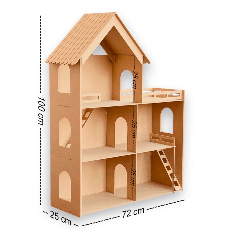 Foto 3 pulgar | Casa De Muñecas Barbie House Para Muñecas Grandes De Madera Mdf De 100 Cm De Altura - Venta Internacional.