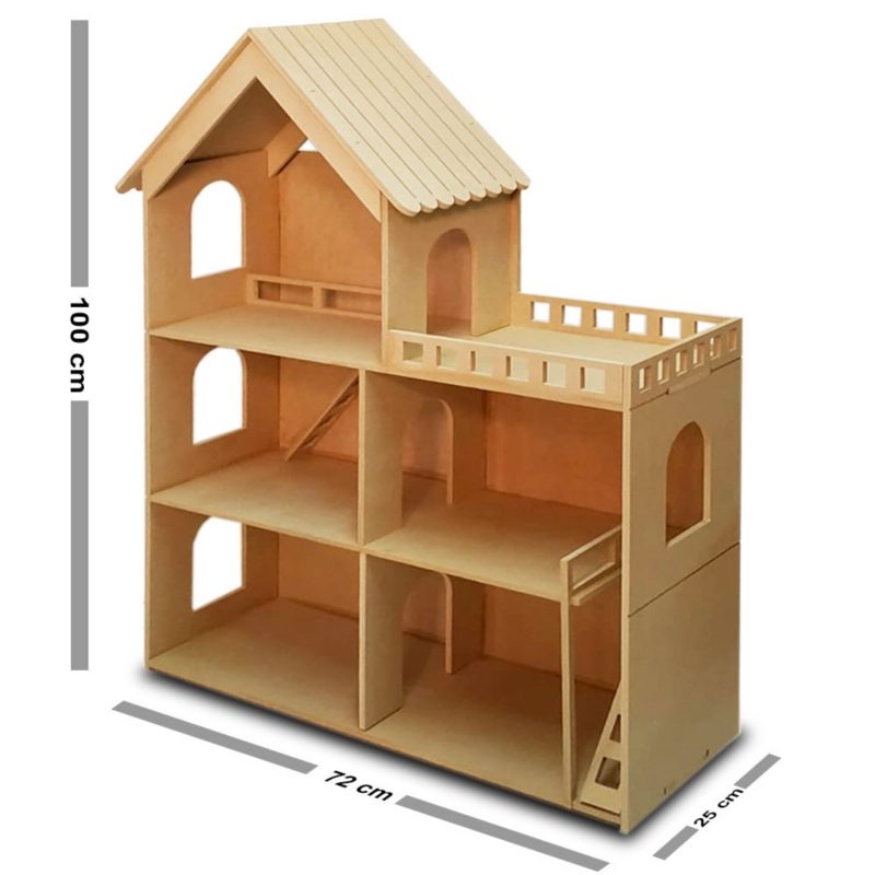 Foto 6 pulgar | Casa De Muñecas Barbie House Para Muñecas Grandes De Madera Mdf De 100 Cm De Altura - Venta Internacional.