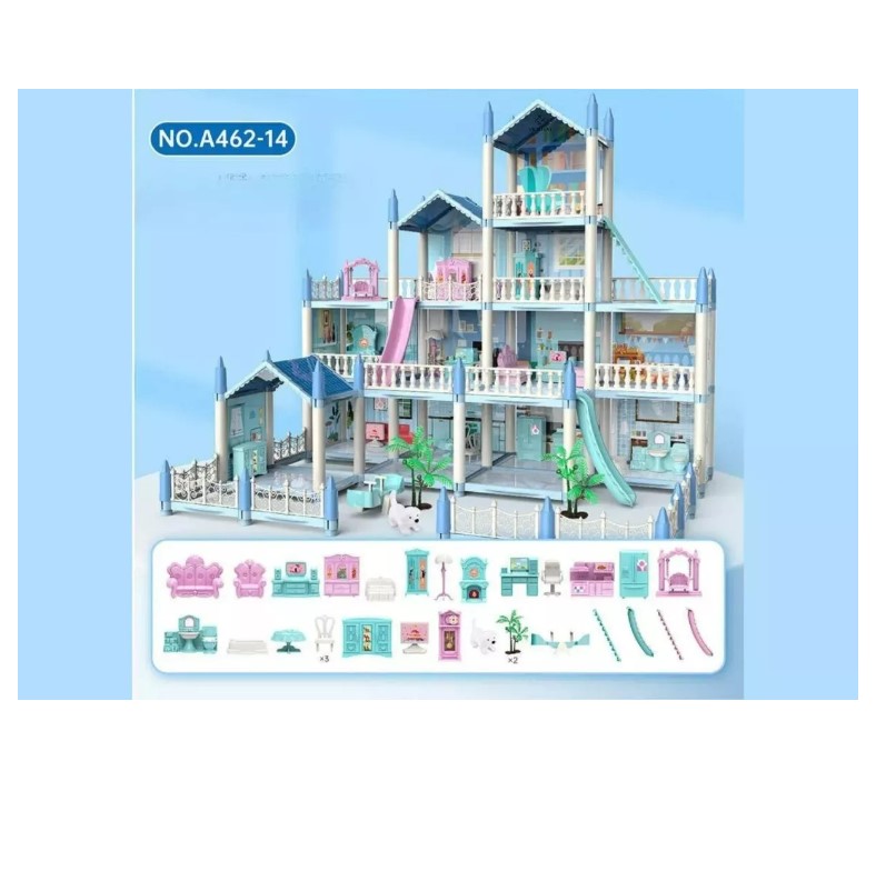 Foto 4 pulgar | Casa Muñecas Grande Castillo Para Princesas Color Azul T