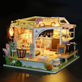 Foto 2 | Casa de Muñecas Miniatura Cat Cafe Garden Hjbh Diy - Venta Internacional