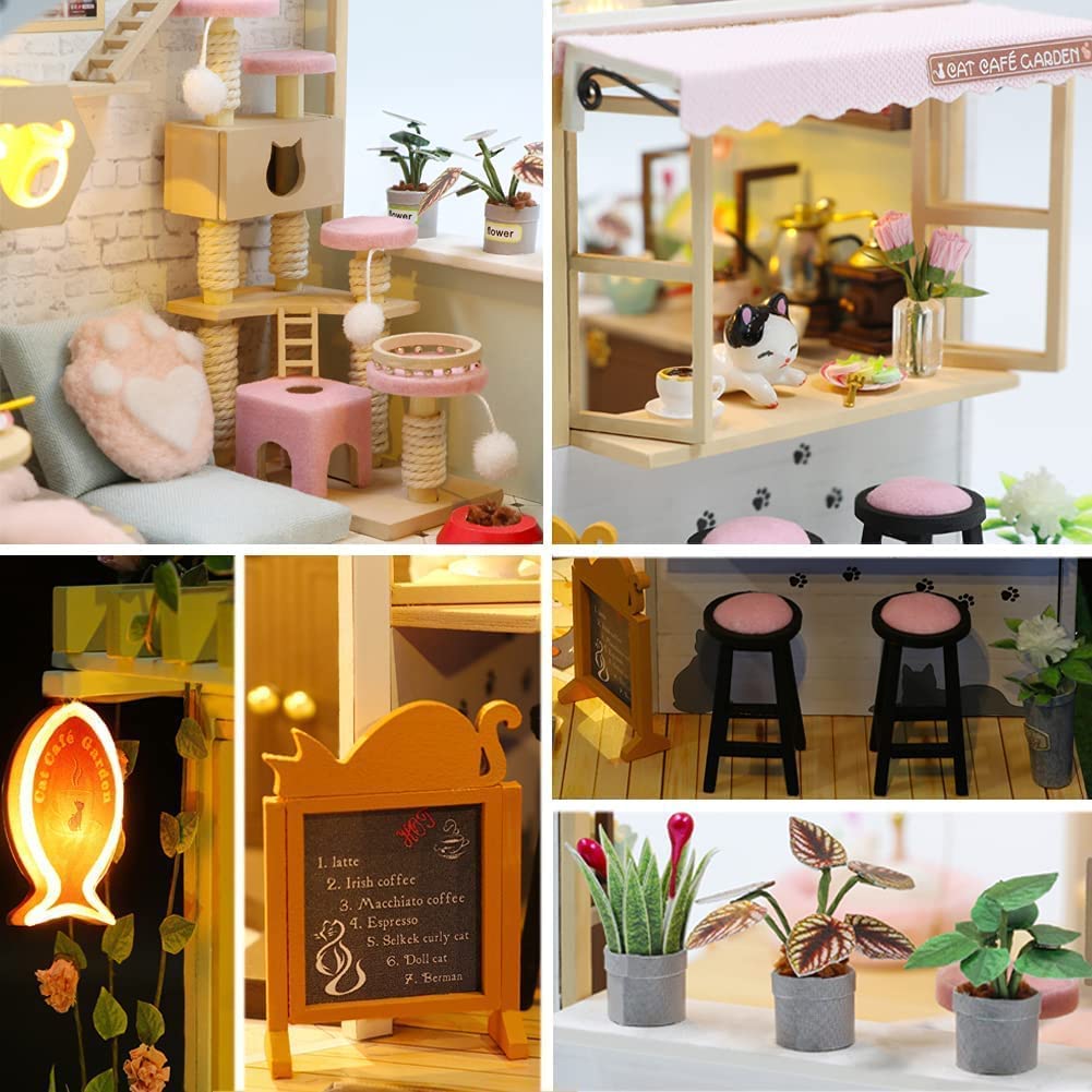 Foto 4 | Casa de Muñecas Miniatura  Cat Cafe Garden Hjbh Diy - Venta Internacional